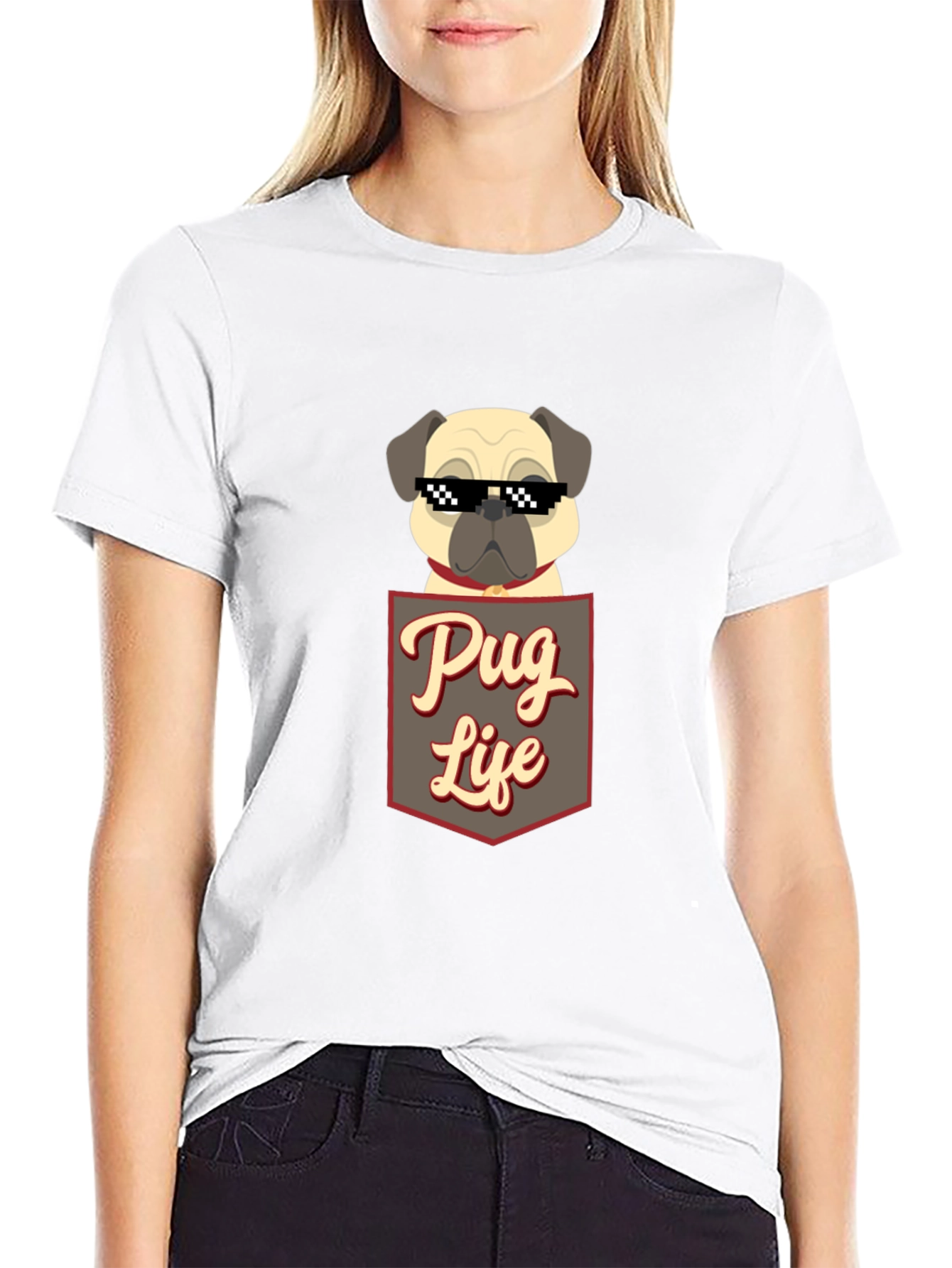 Black Pug Life T-Shirt - Funny Dog Tee view 9