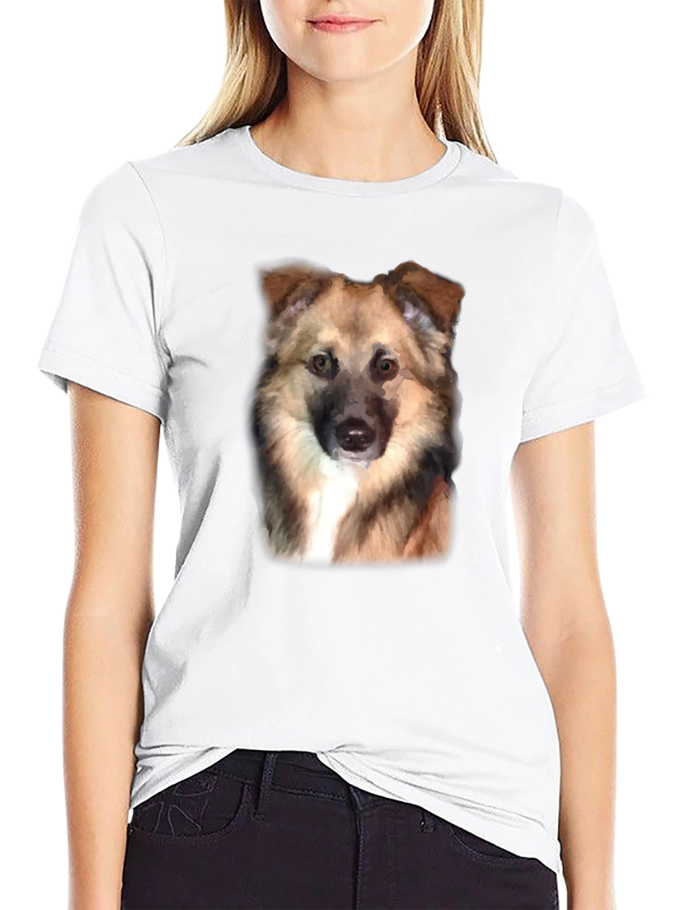 Black Dog Portrait Black T-Shirt view 9