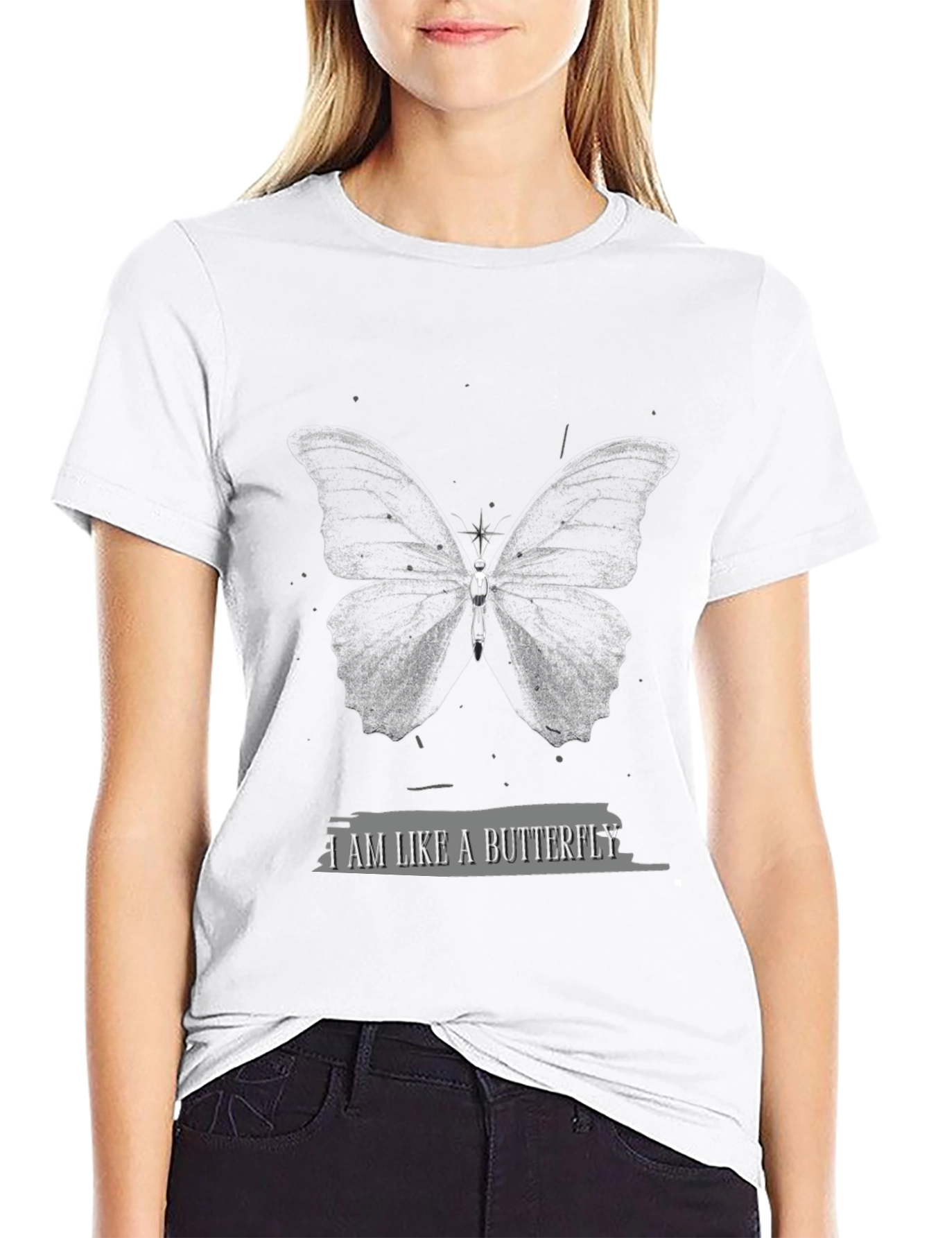 Black Butterfly Graphic Black Tee view 9