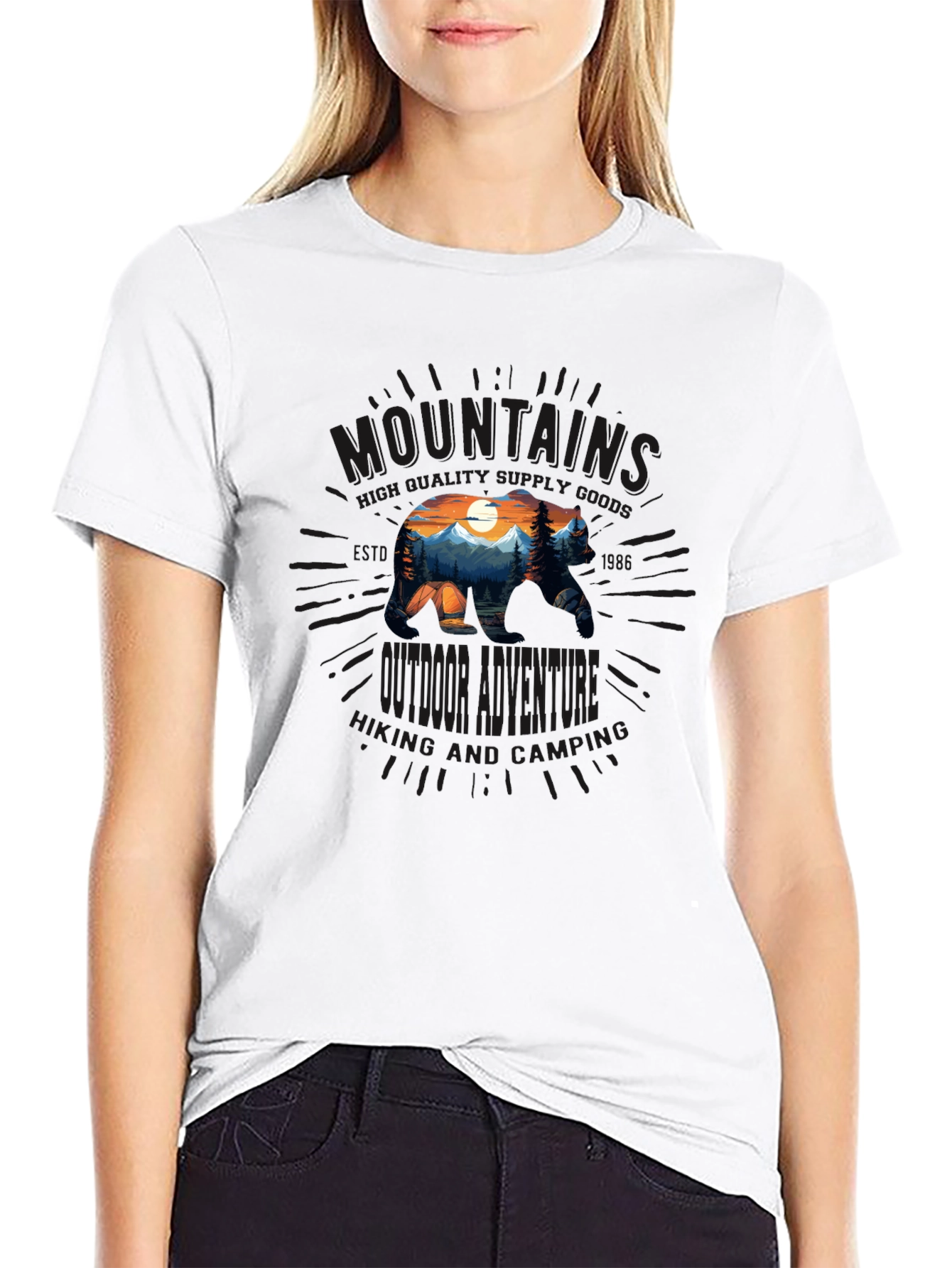 Black Mountains Outdoor Adventure Bear Graphic Tee view 9