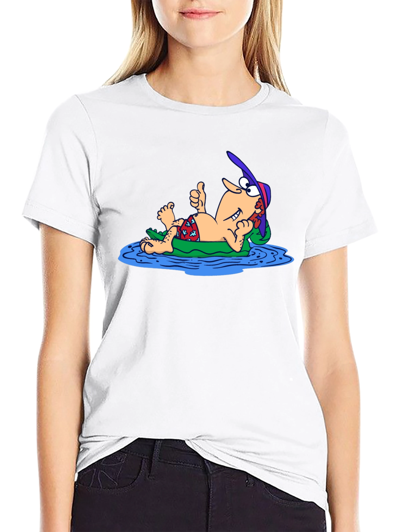 Black Funny Cartoon Relaxing T-Shirt view 9