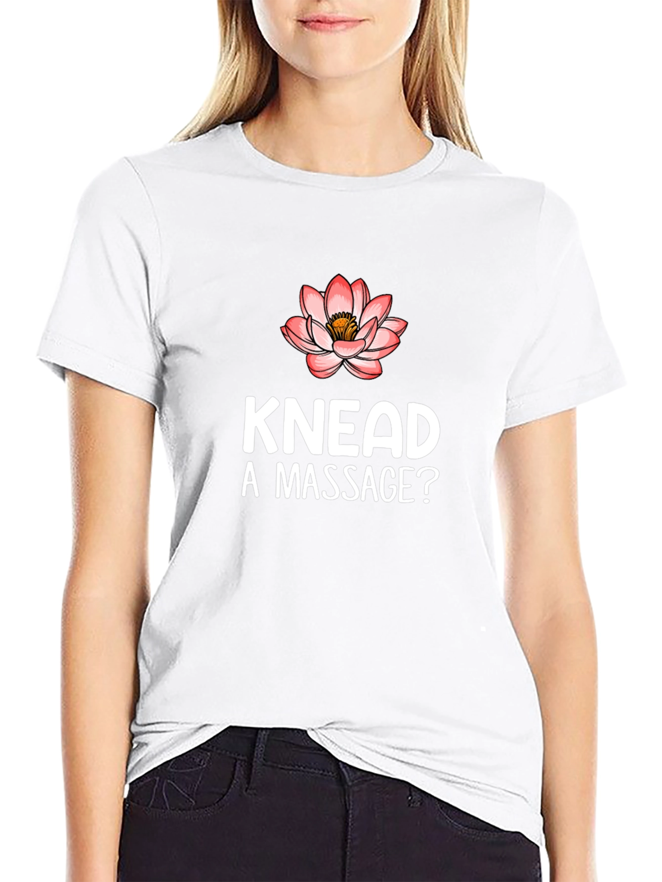 Black Knead a Massage? Funny Black Graphic Tee view 9