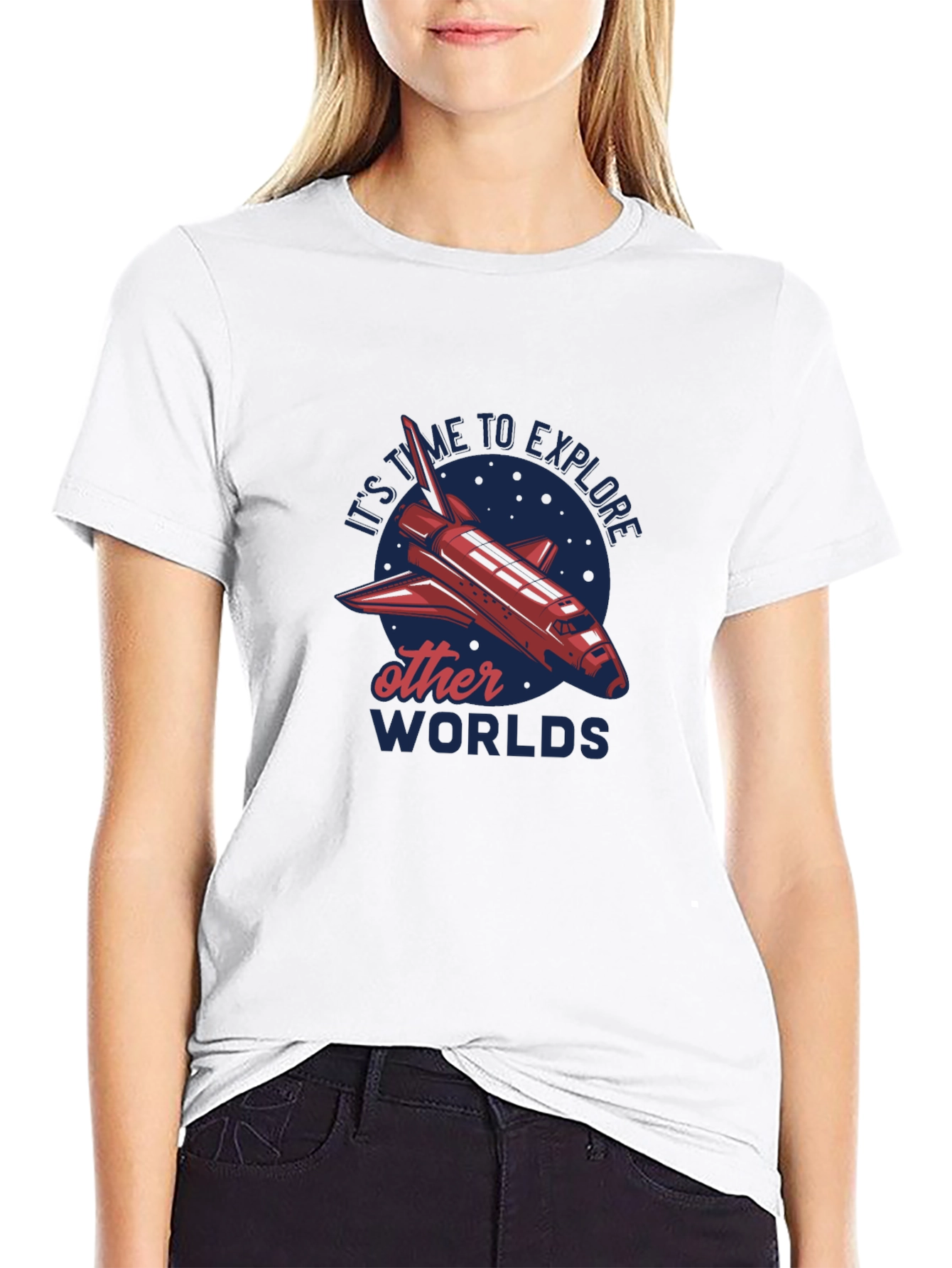 Black Explore Other Worlds Graphic T-Shirt view 9