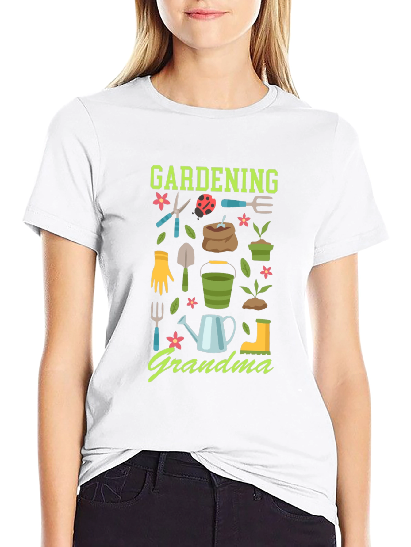 Black Gardening Grandma T-Shirt view 9