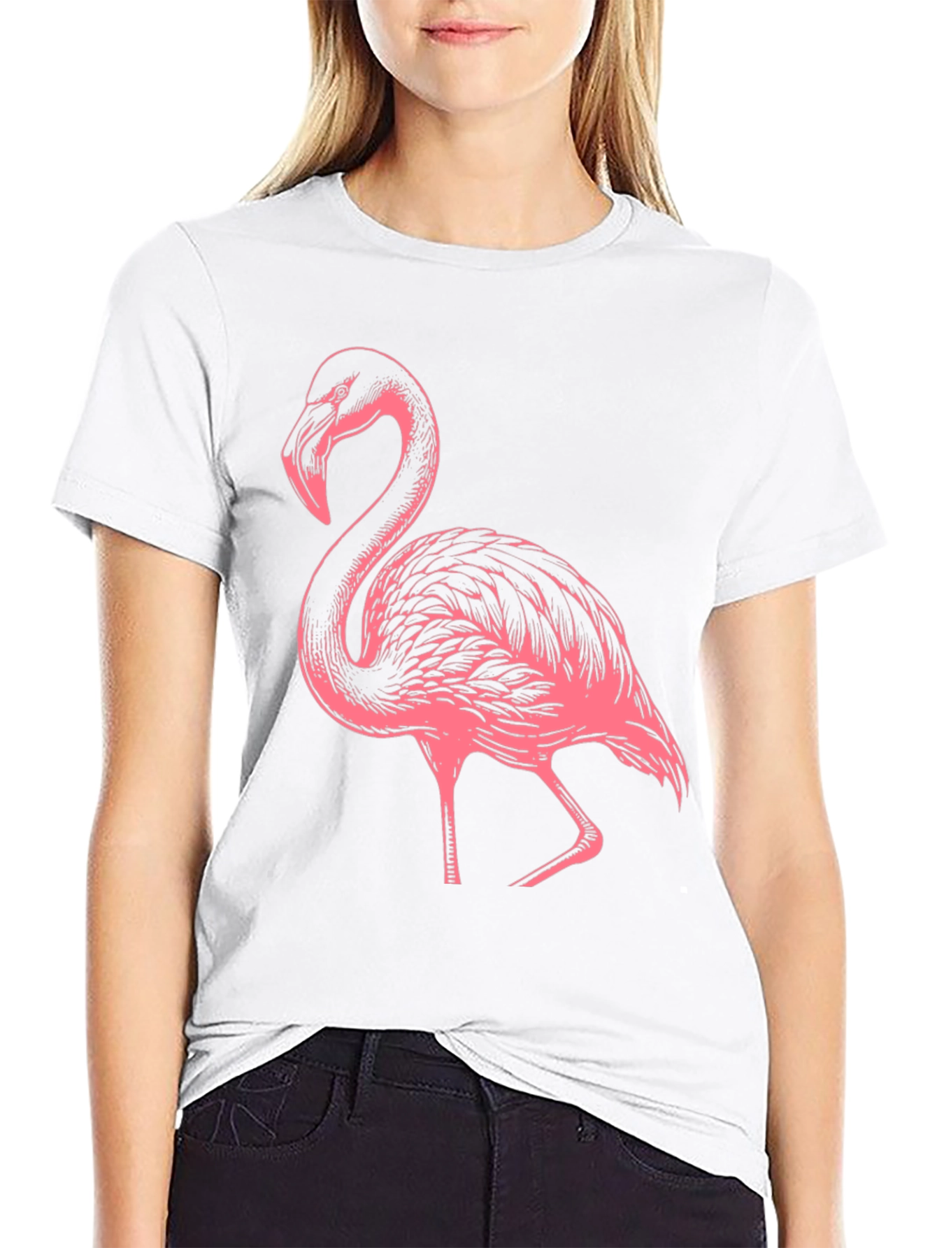 Black Flamingo Graphic Tee - Black Casual Shirt view 9