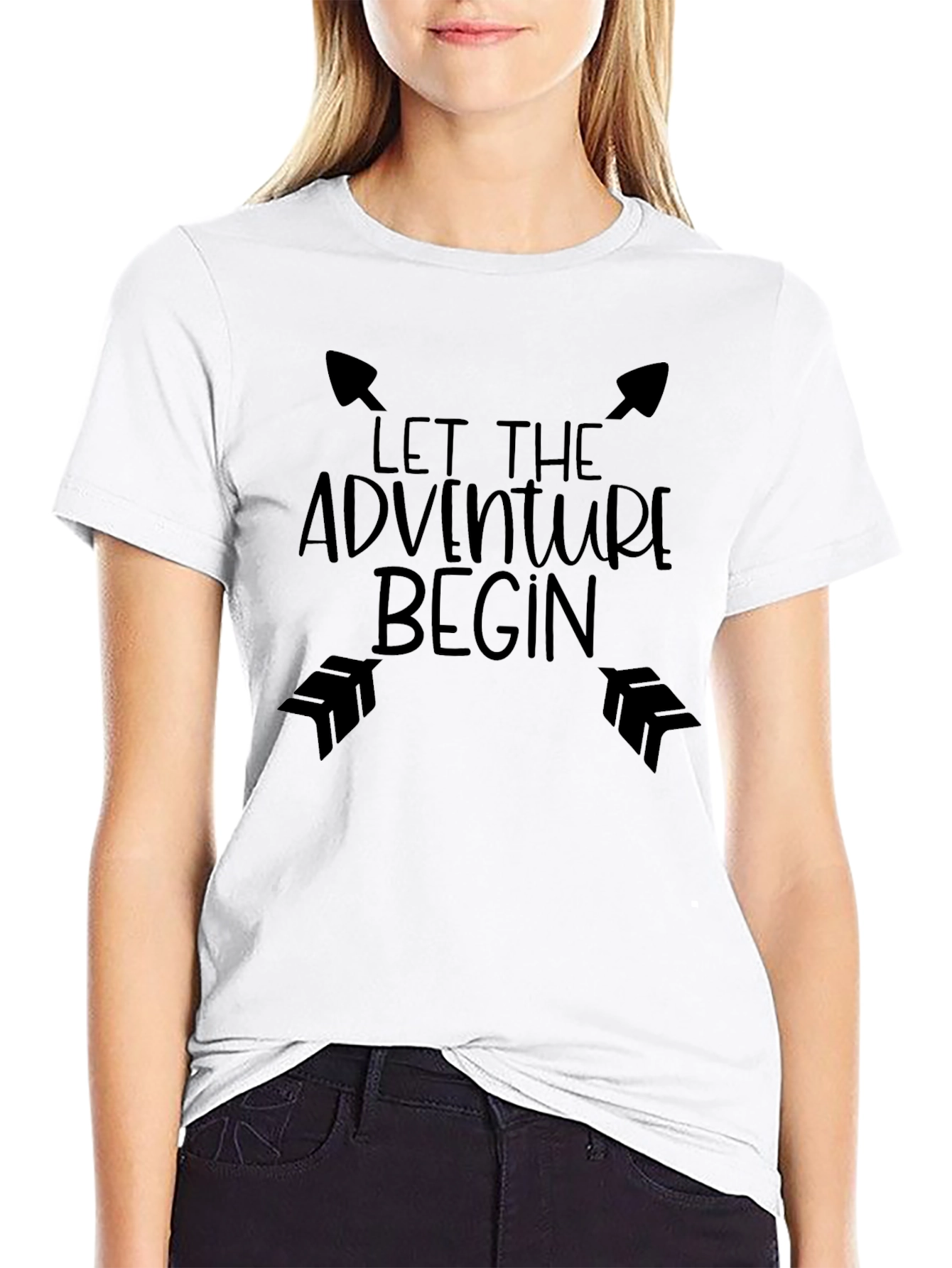 Black Adventure Begins Graphic Tee - Black view 9