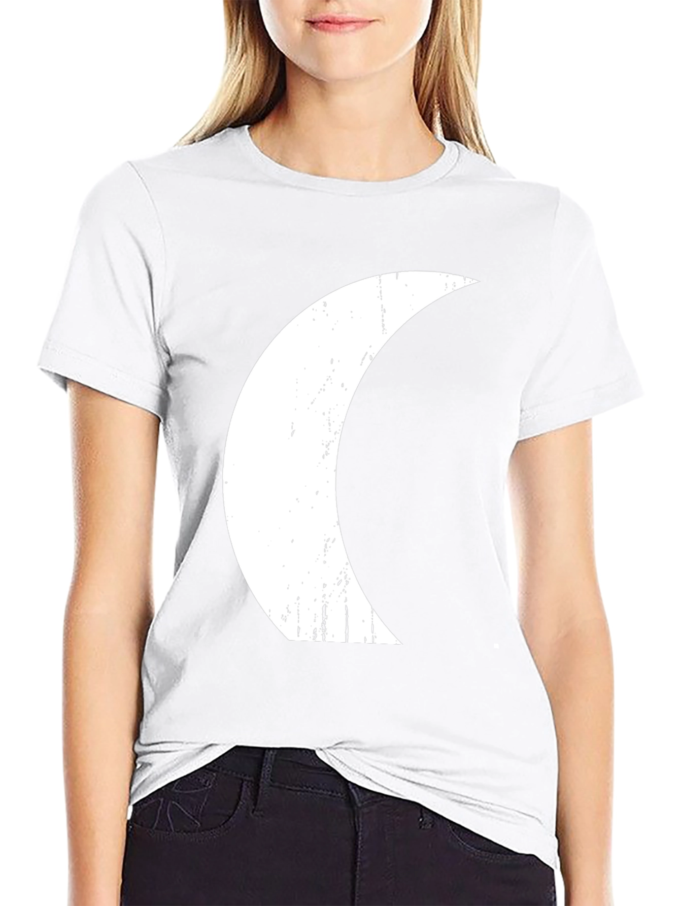 Black Crescent Moon Graphic Black T-Shirt view 9