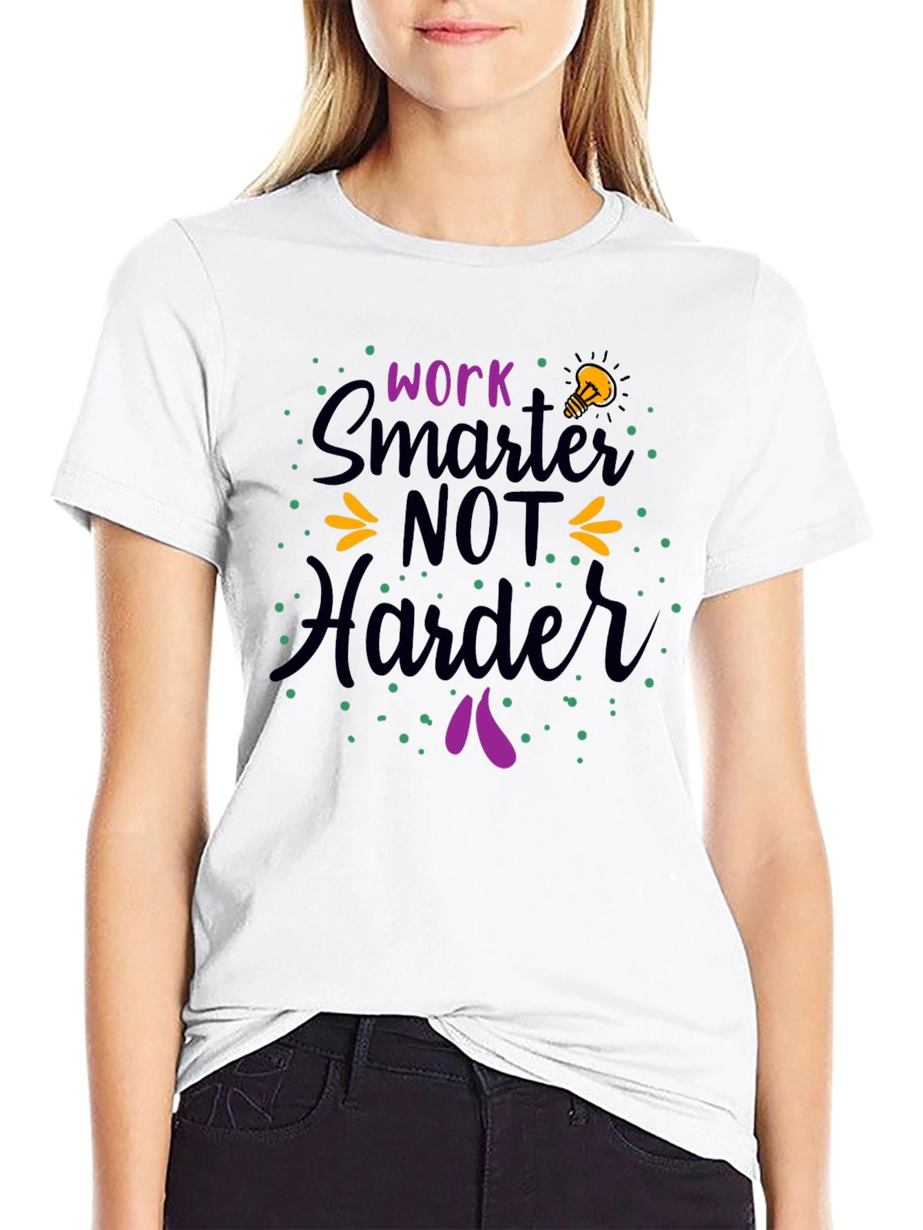 Black Work Smarter T-Shirt | Motivational Graphic Tee view 9