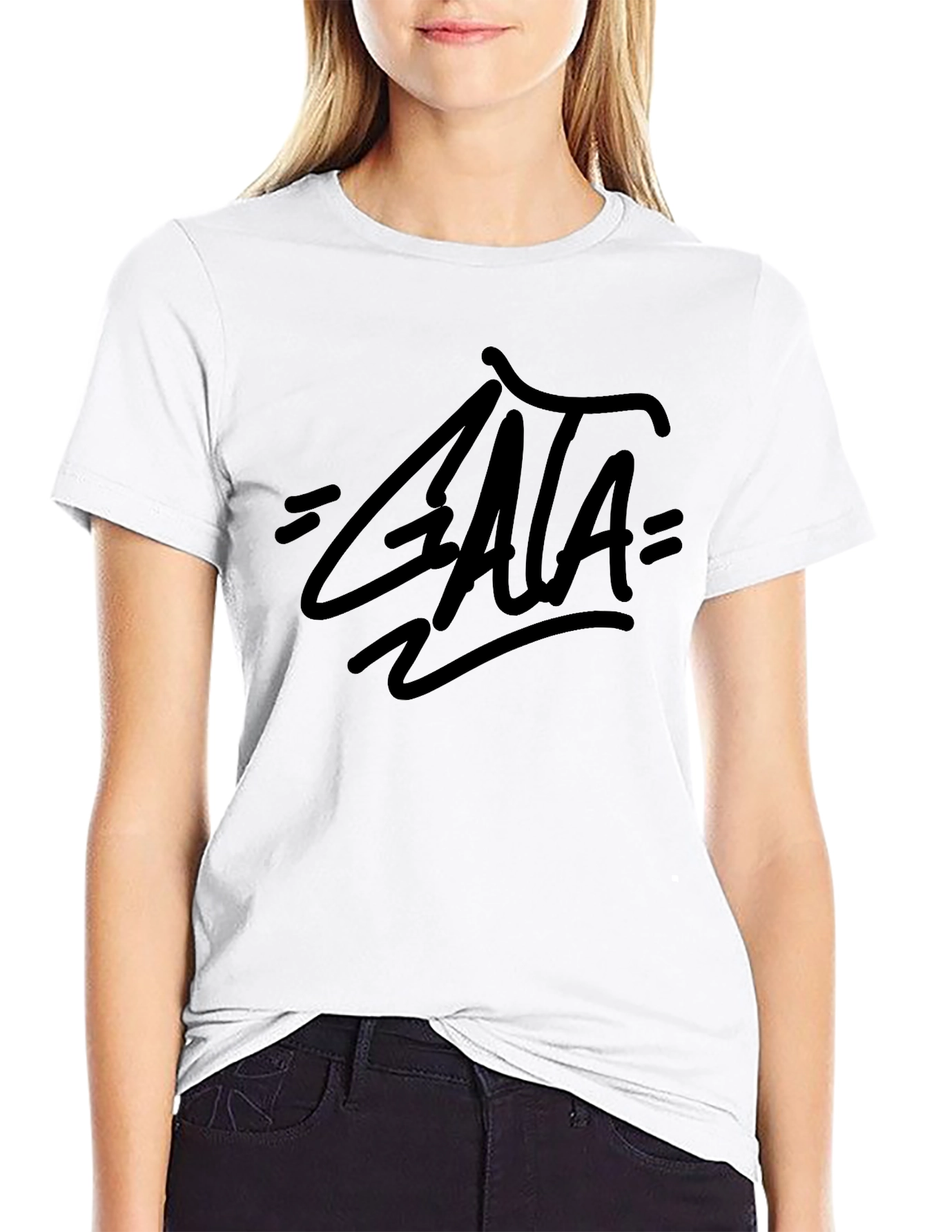 Black Black T-Shirt with Graphic Print view 9