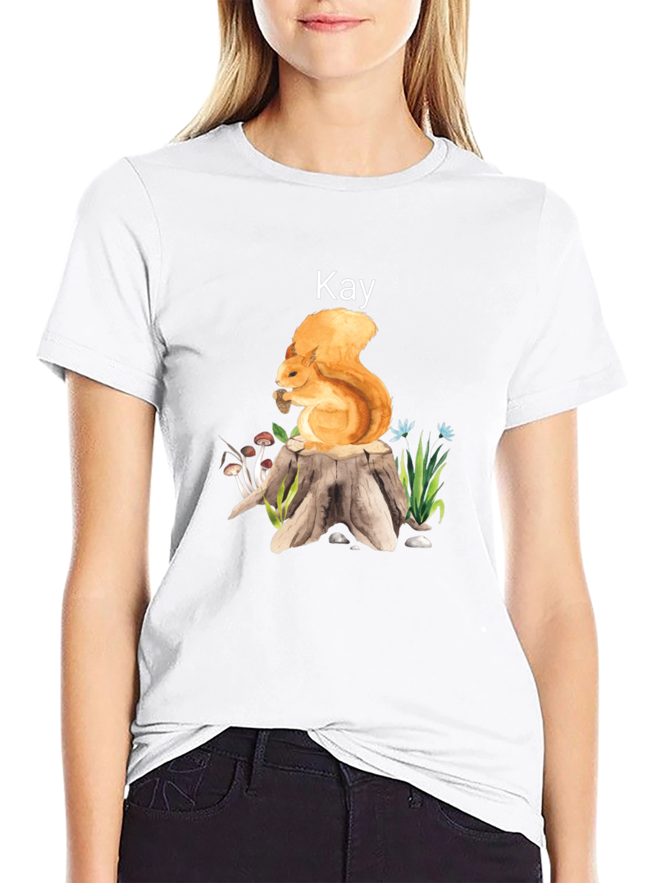 Black Squirrel on Stump T-Shirt - Kay view 9