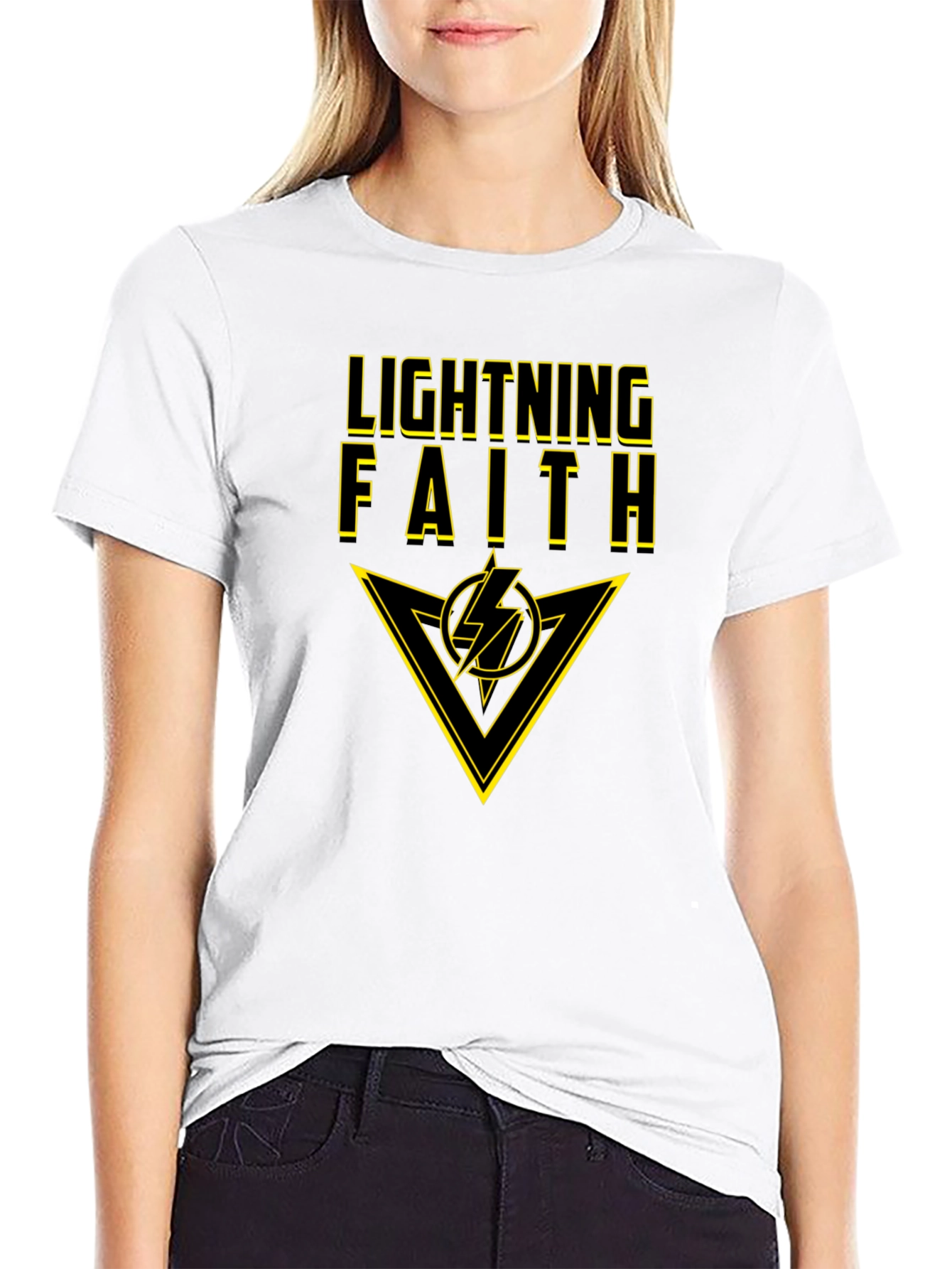 Black Lightning Faith Black T-Shirt - Bold Graphic Tee view 9