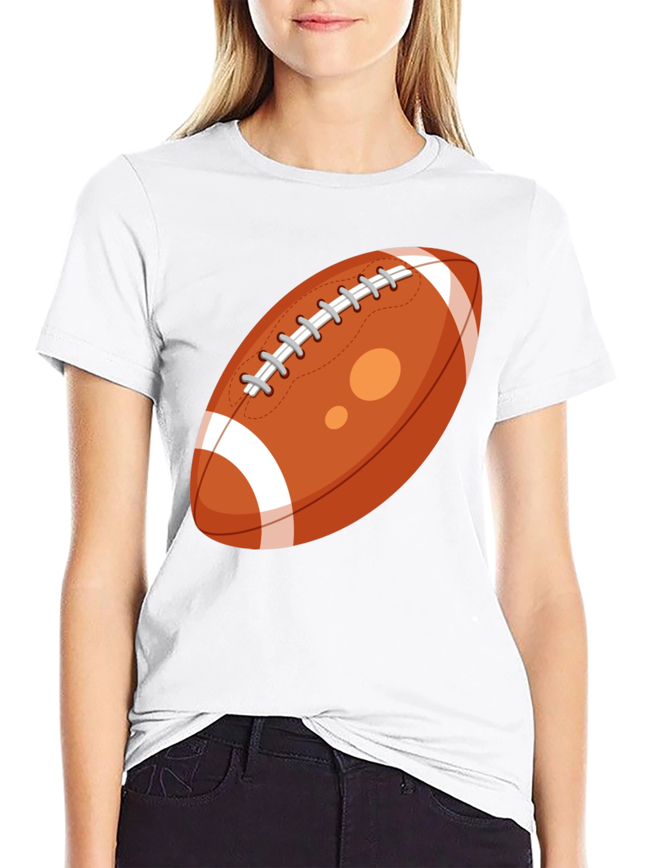 Black Football Graphic Tee - Casual Black T-Shirt for Sports Fans view 9