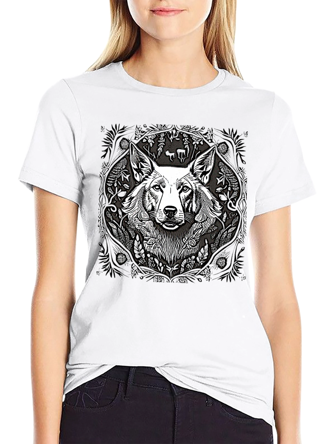 Black Black T-Shirt with Dog Graphic view 9