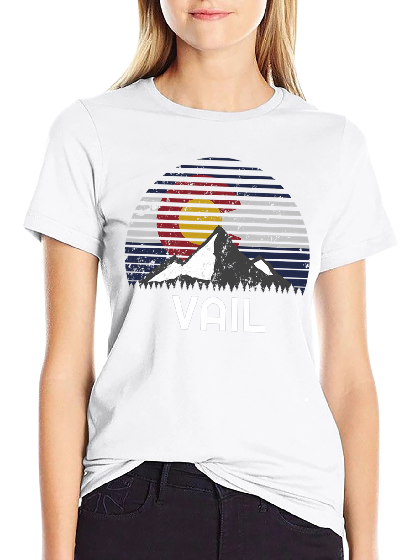 Vail Colorado Flag Mountain Graphic T-Shirt - 9