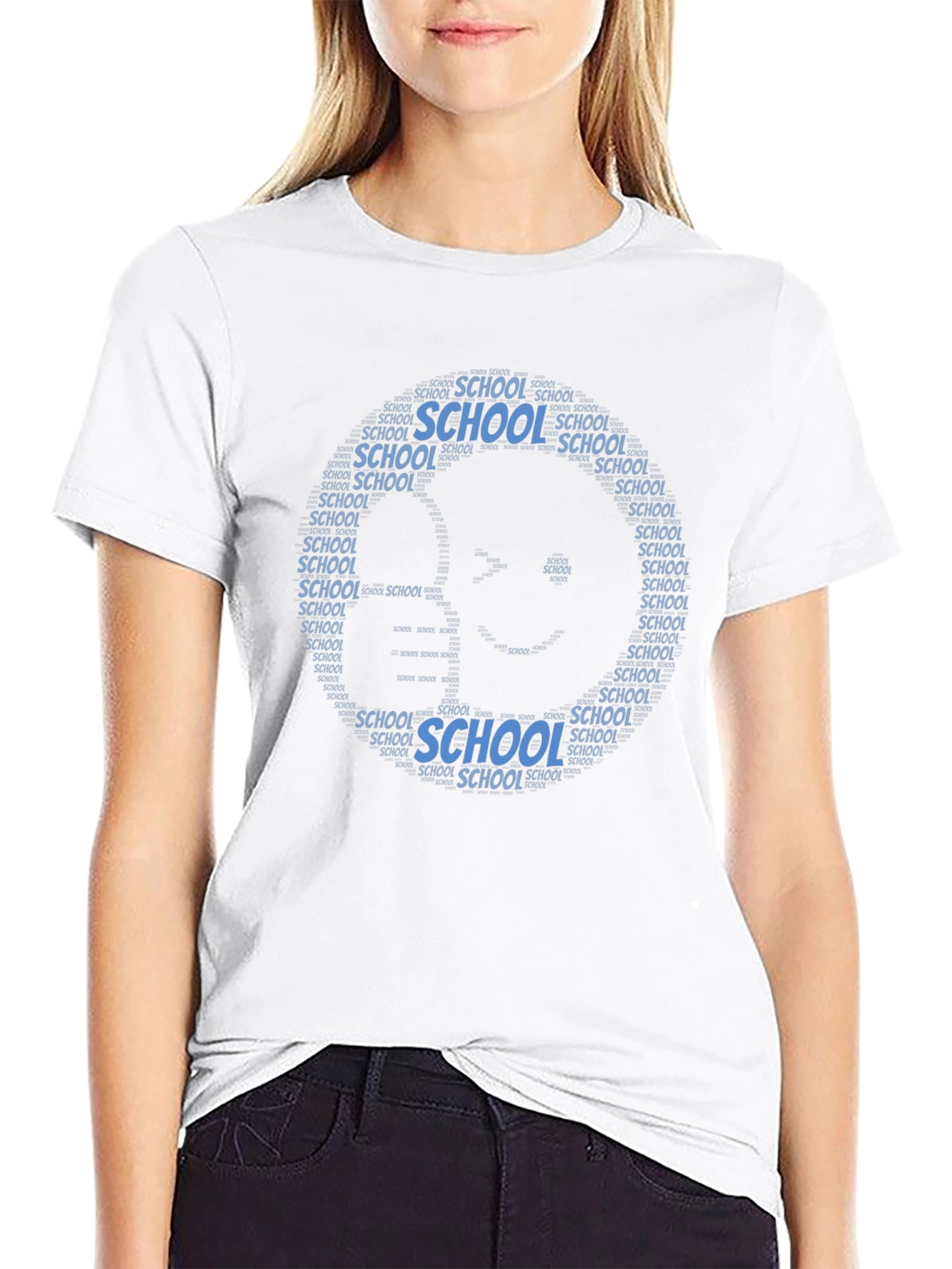Black School Word Art T-Shirt view 9