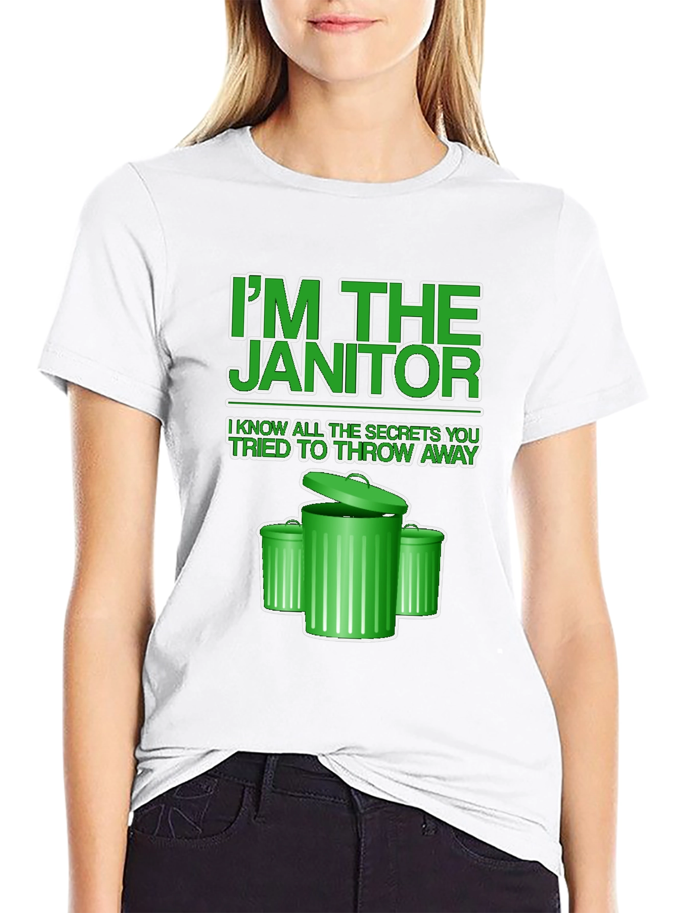 Black I'm the Janitor T-Shirt - Novelty Graphic Tee view 9