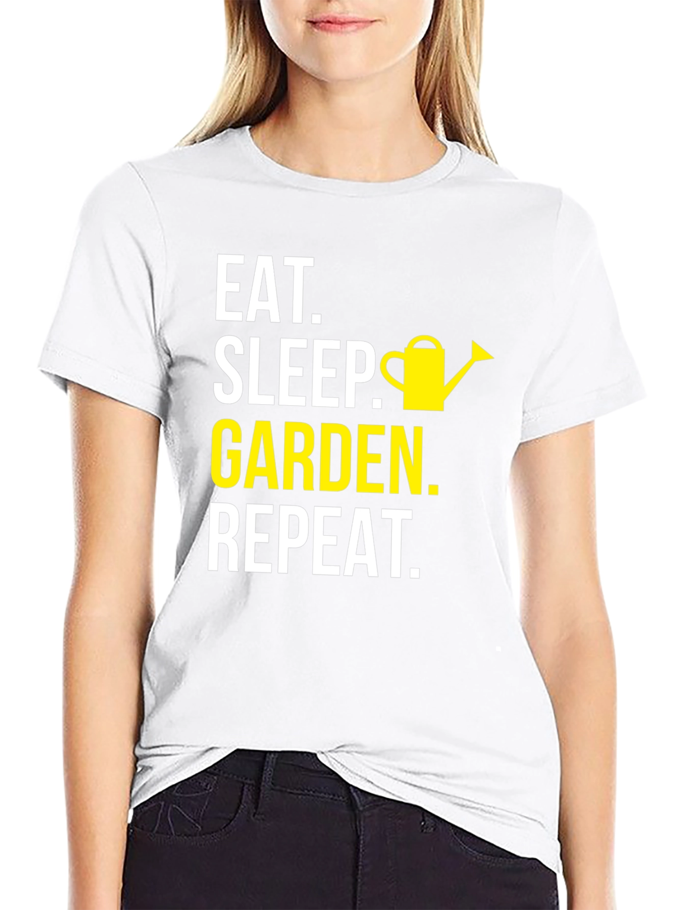 Black Eat Sleep Garden Repeat Black T-Shirt view 9