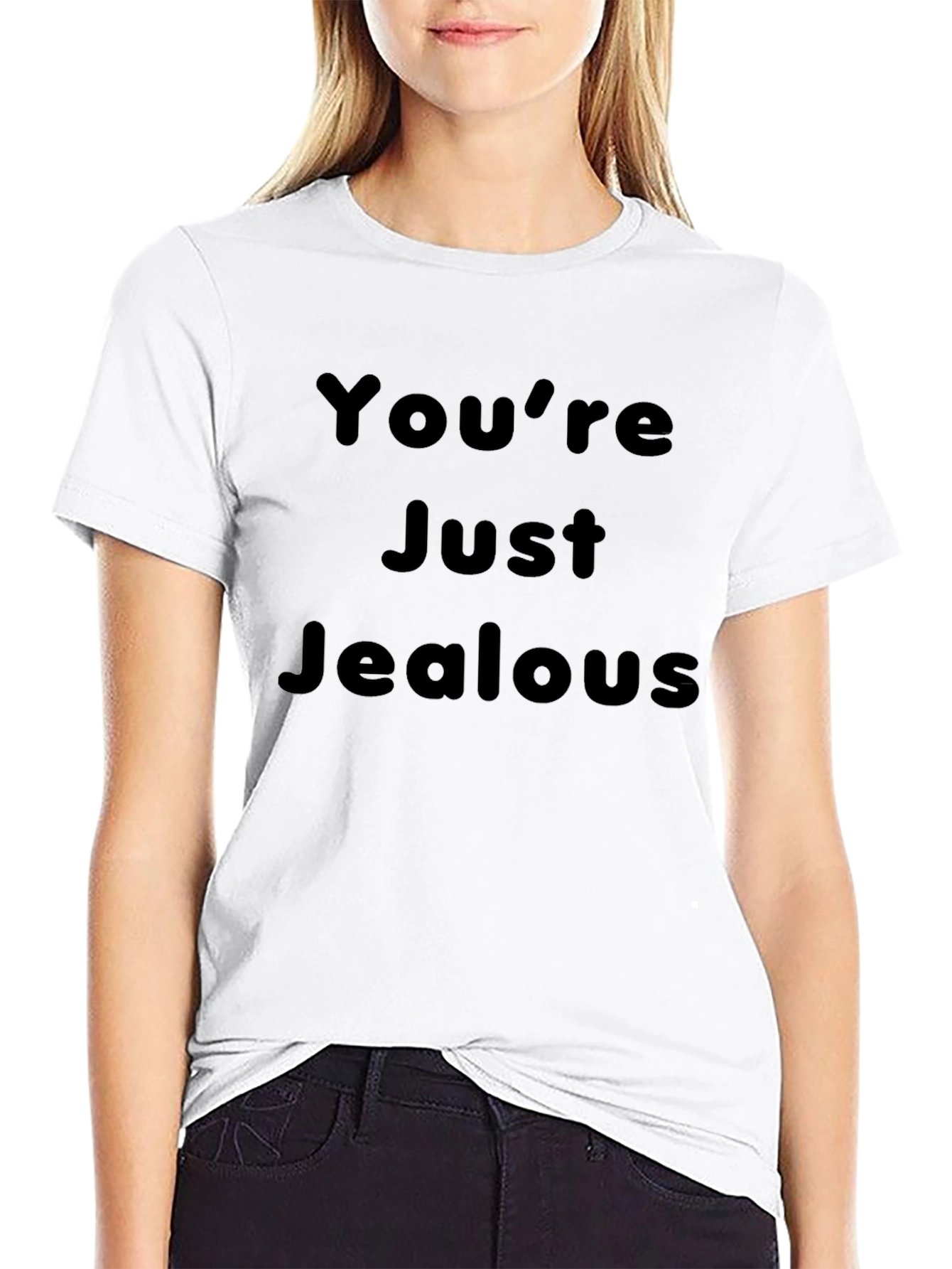 Black You're Just Jealous Graphic Tee - Black T-Shirt view 9