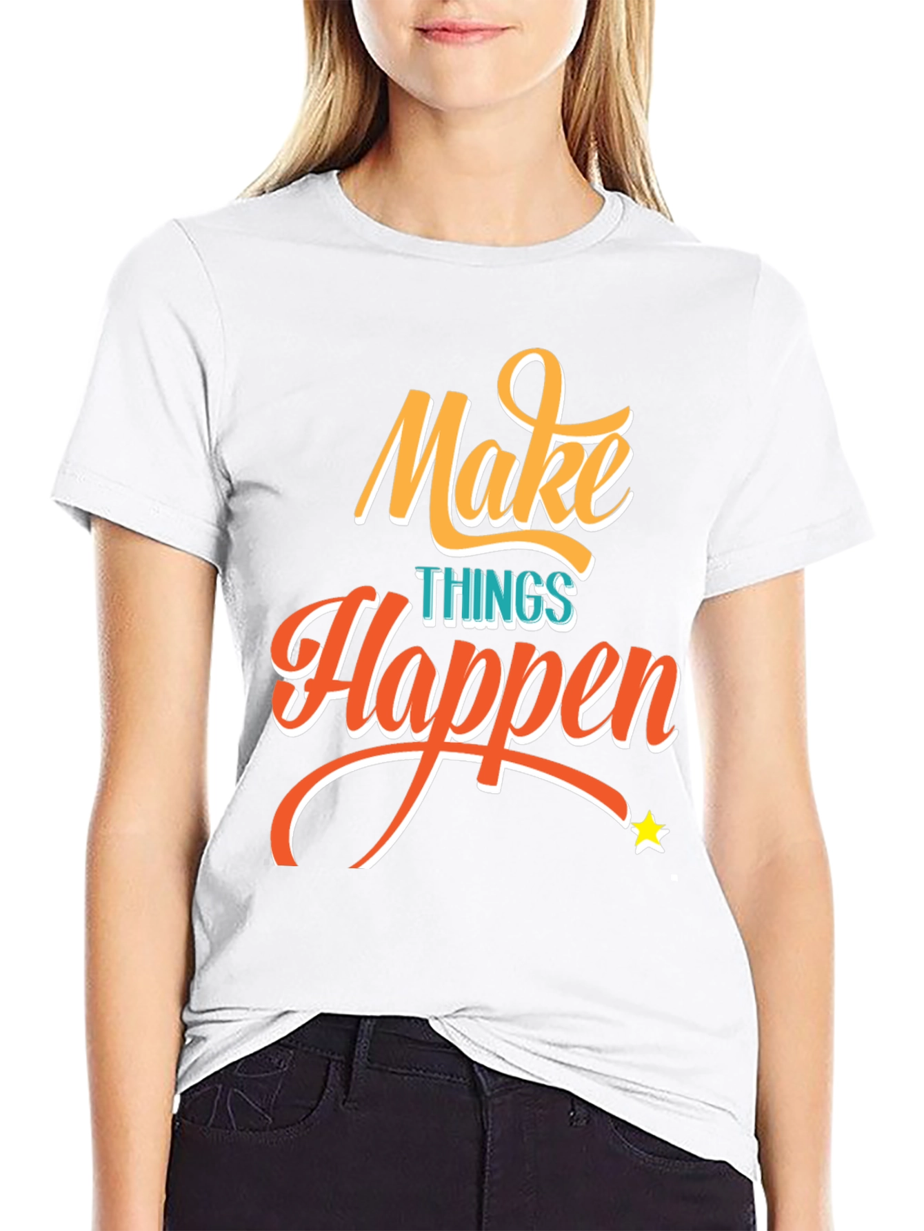 Black Make Things Happen Graphic Tee - Black T-Shirt view 9