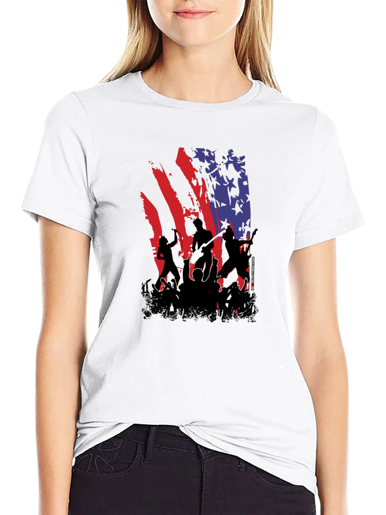 Black American Flag Concert Tee - Patriotic Rock view 9