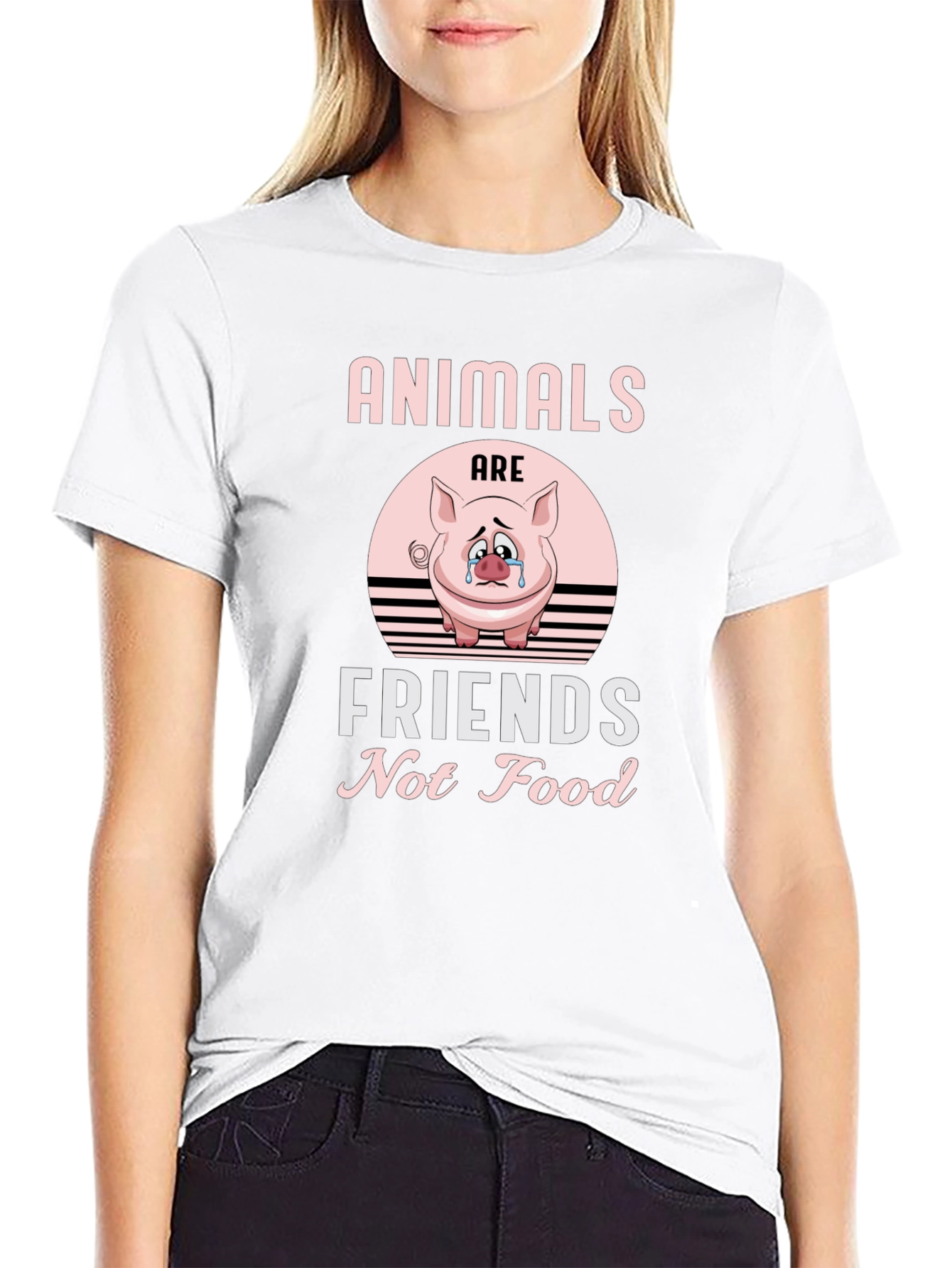 Black Animals Are Friends T-Shirt - Vegan Tee view 9