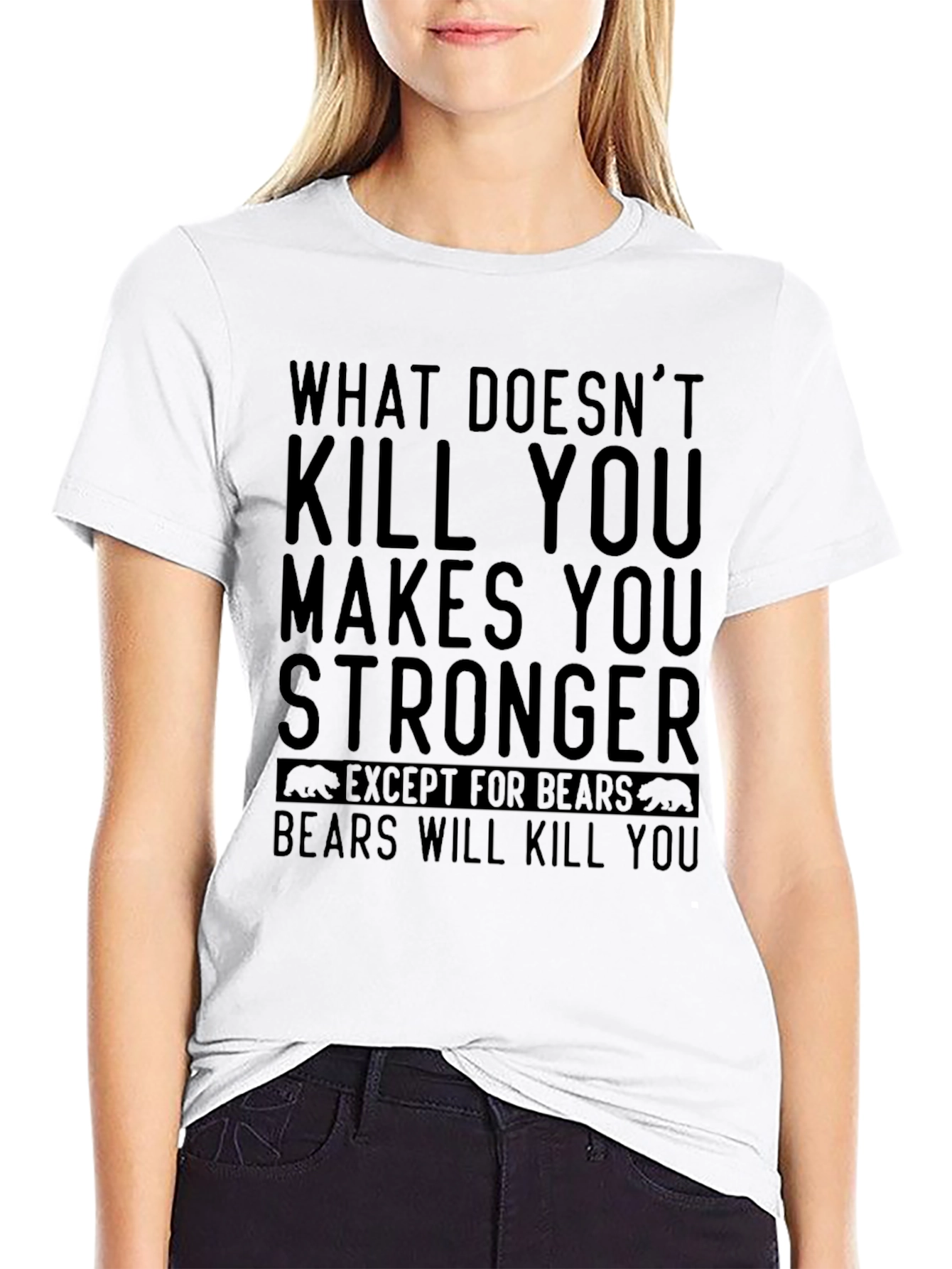 Black Bear Warning Graphic Tee - What Doesn't Kill You T-Shirt view 9