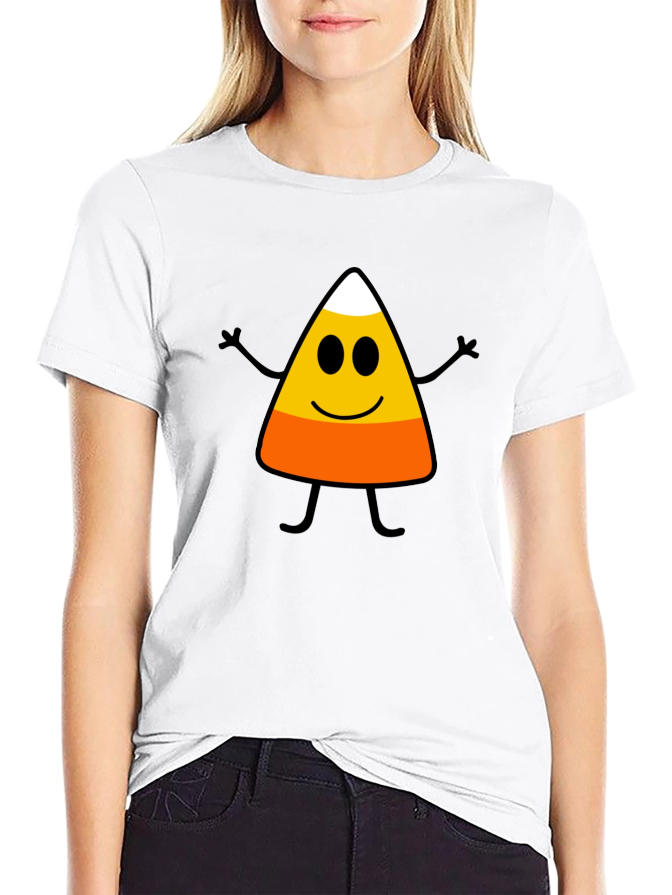 Black Funny Candy Corn Halloween Graphic T-Shirt view 9