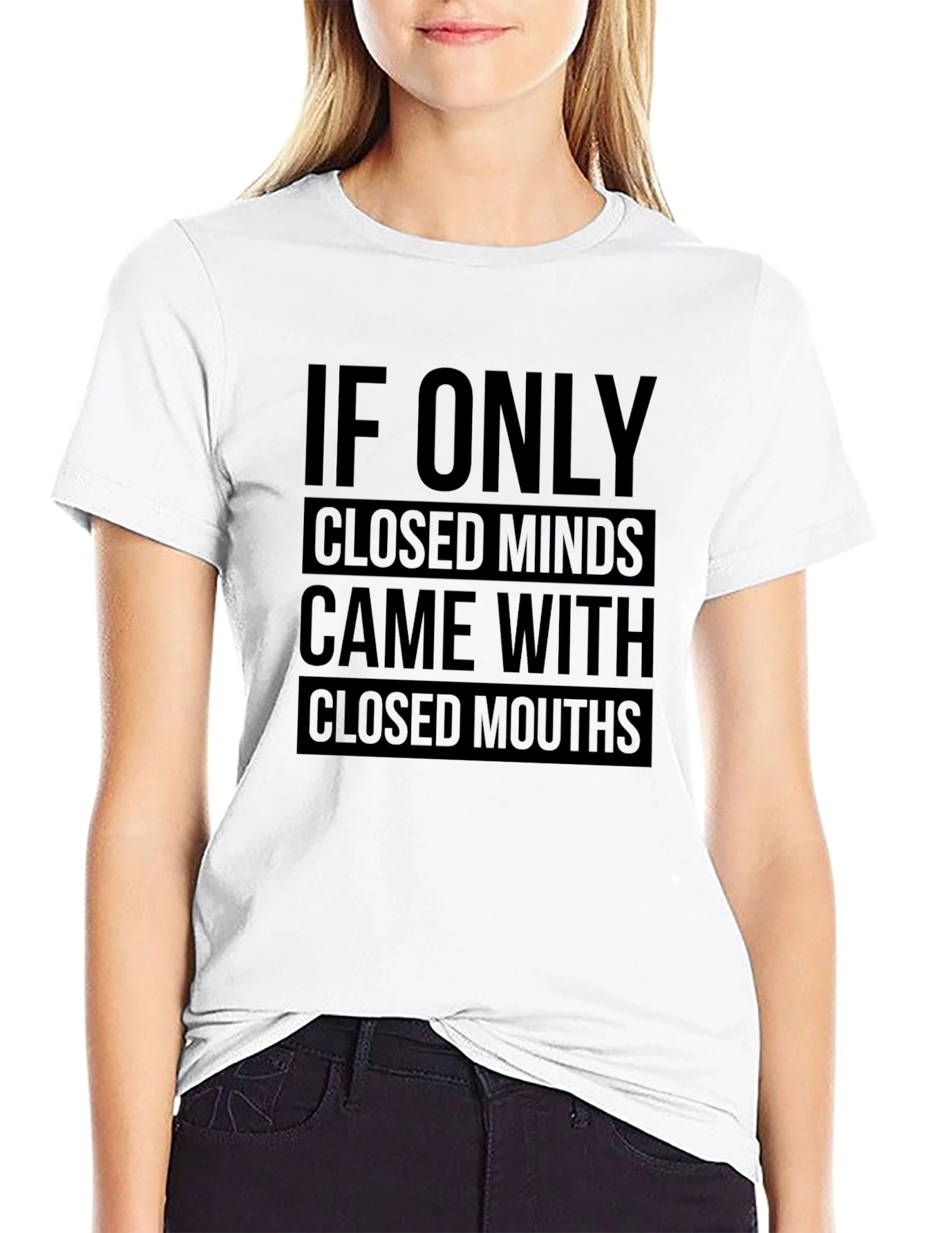Black Sarcastic Graphic T-Shirt - If Only Closed Minds... view 9