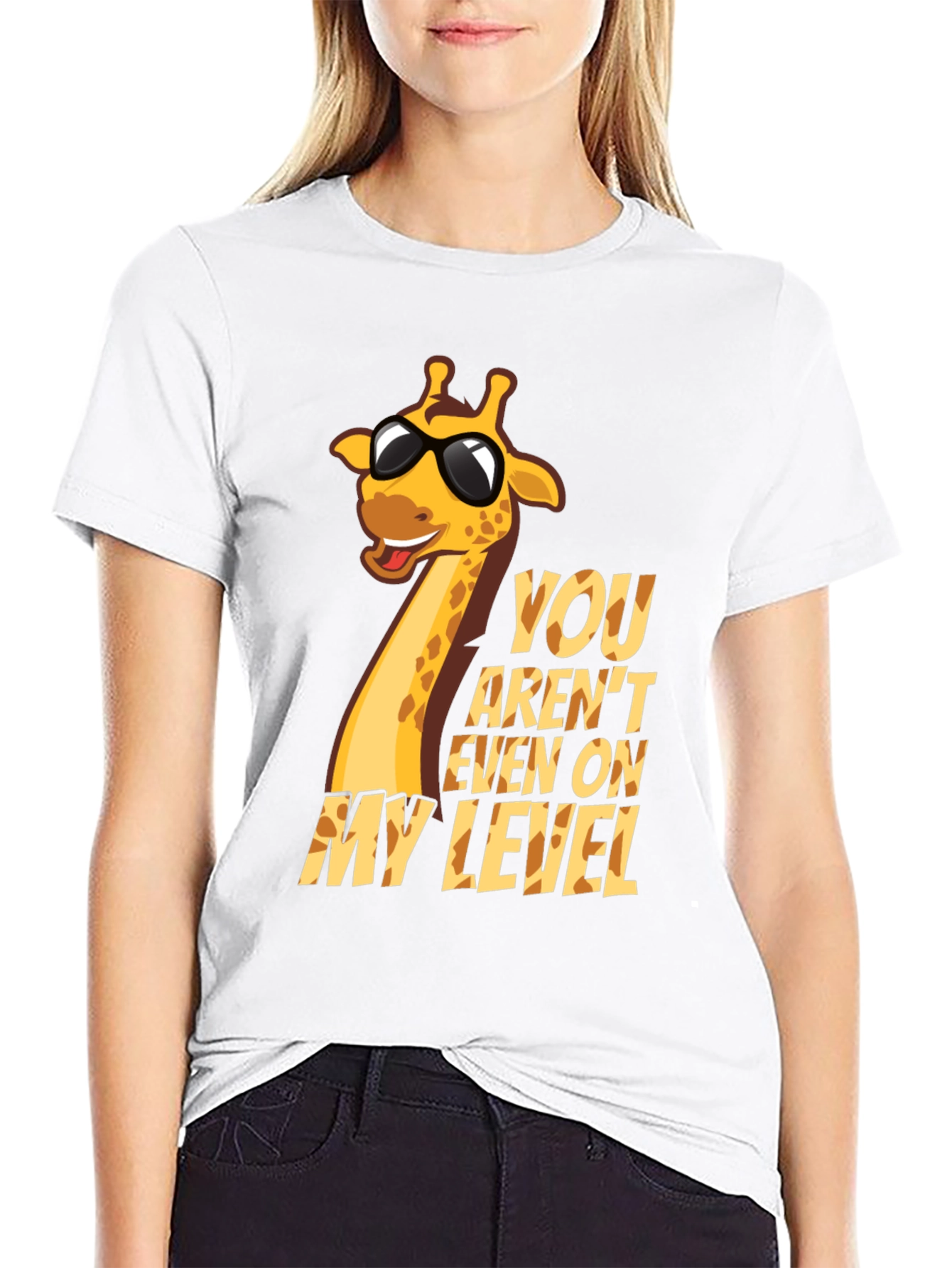 Black Giraffe Humor T-Shirt - You Aren't Even On My Level view 9