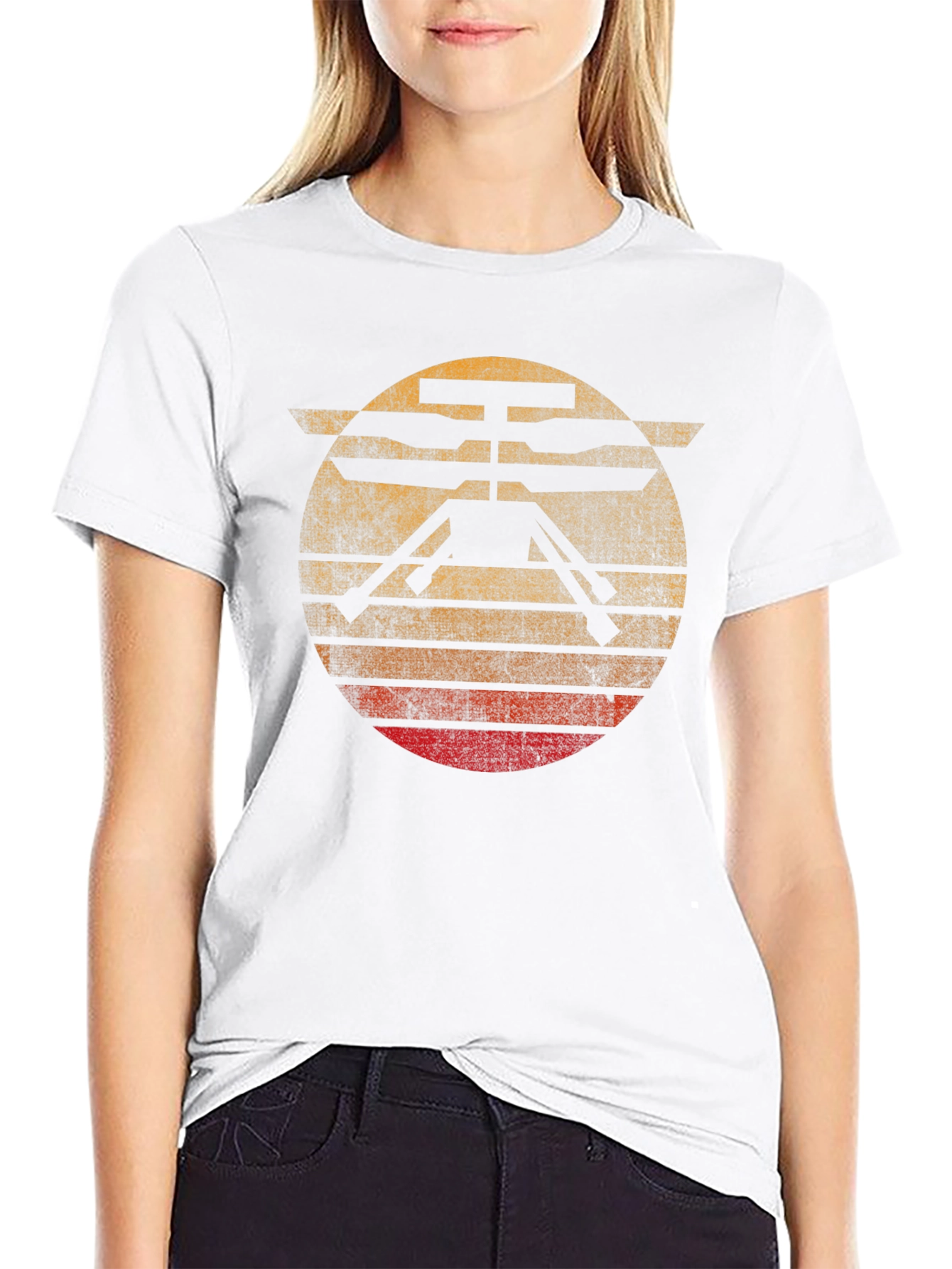 Black Mars Helicopter T-Shirt - Retro Style view 9