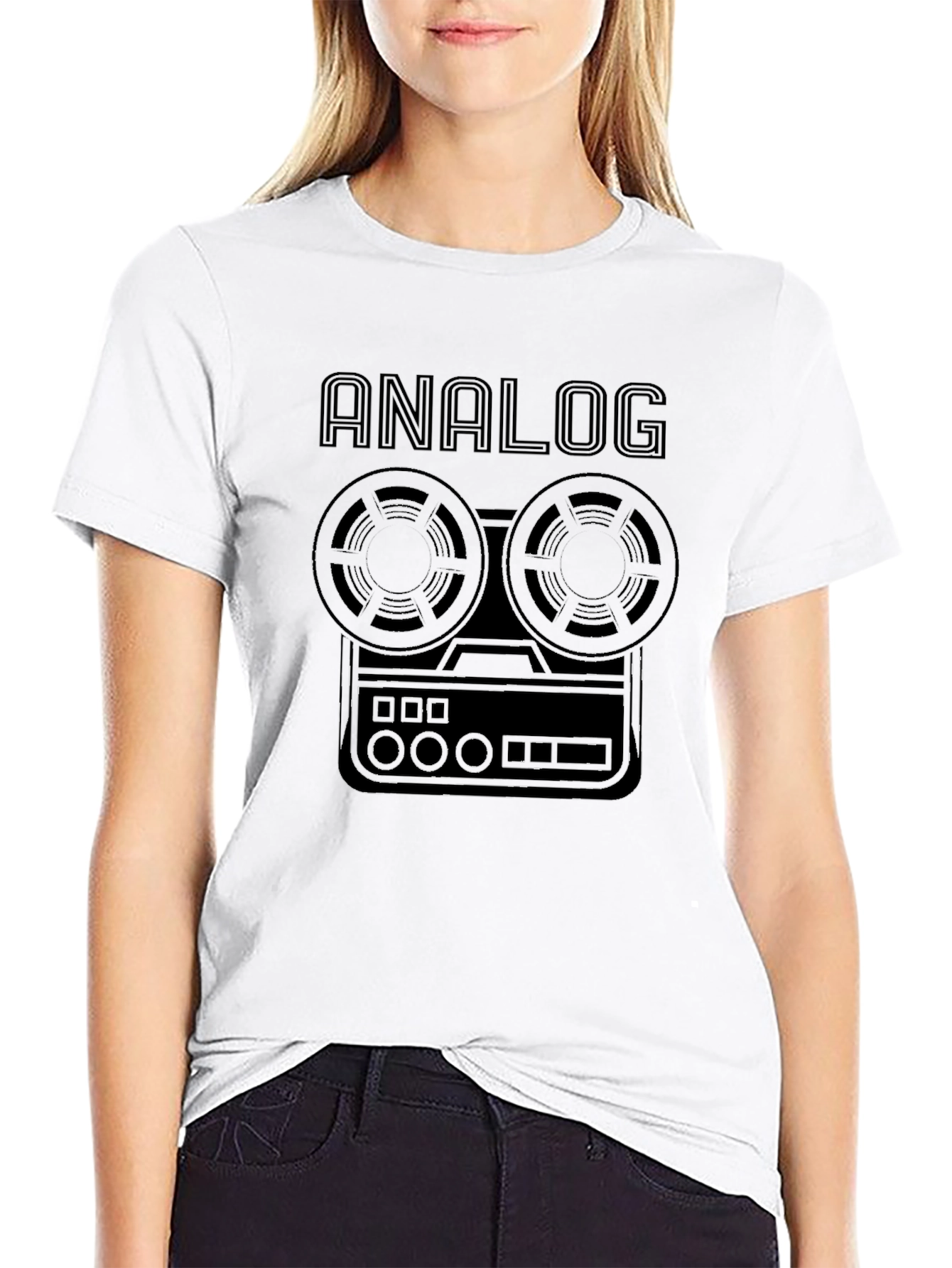 Black Analog Tape Recorder T-Shirt - Retro Music Tee view 9