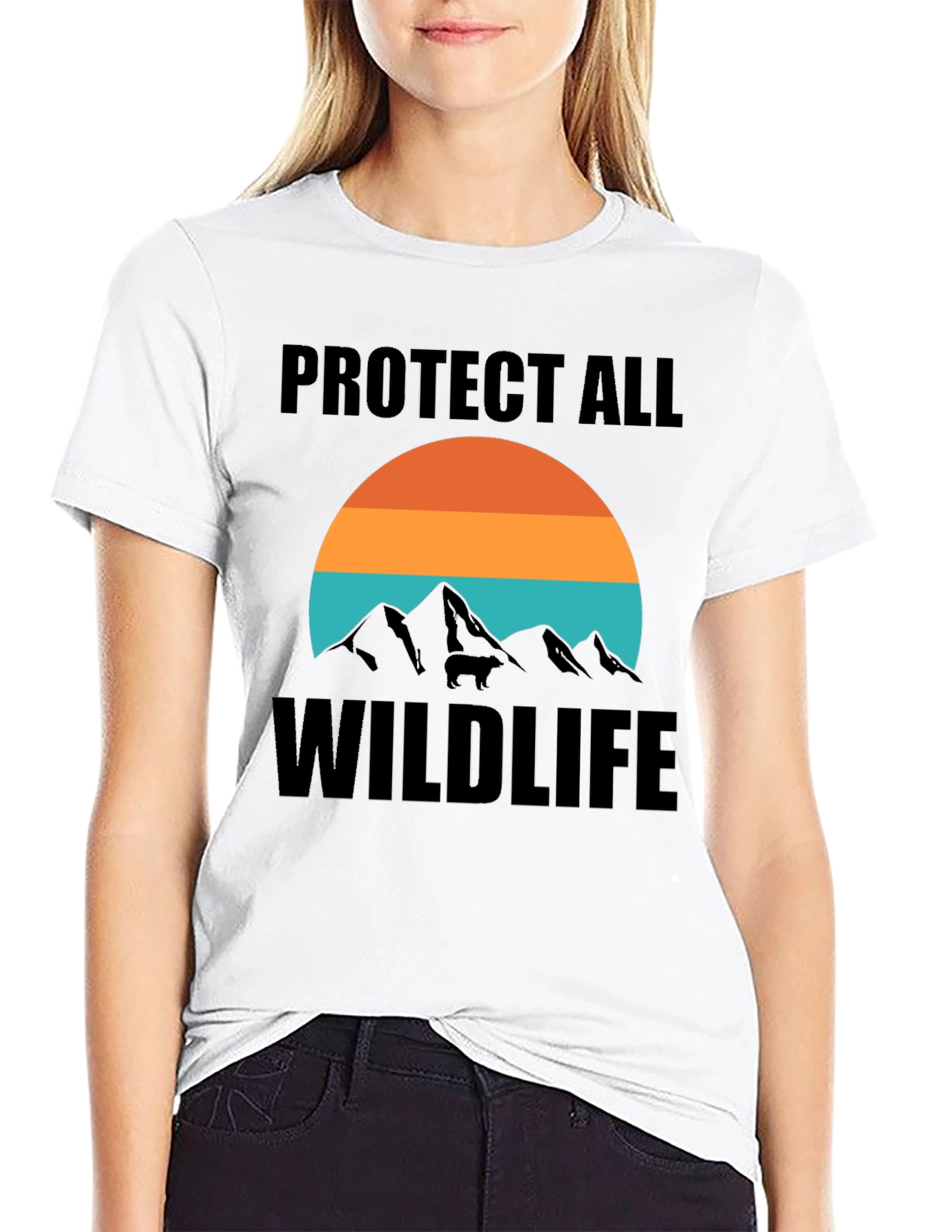 Black Protect All Wildlife Tee view 9