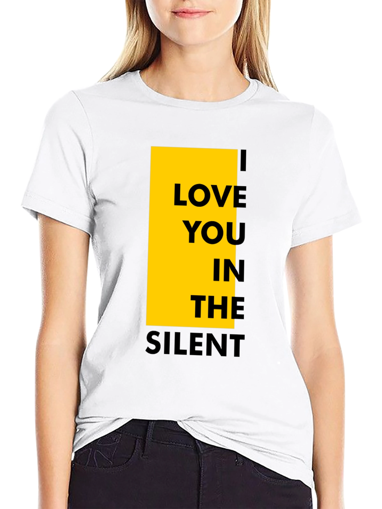 Black I Love You In The Silent Black T-Shirt view 9