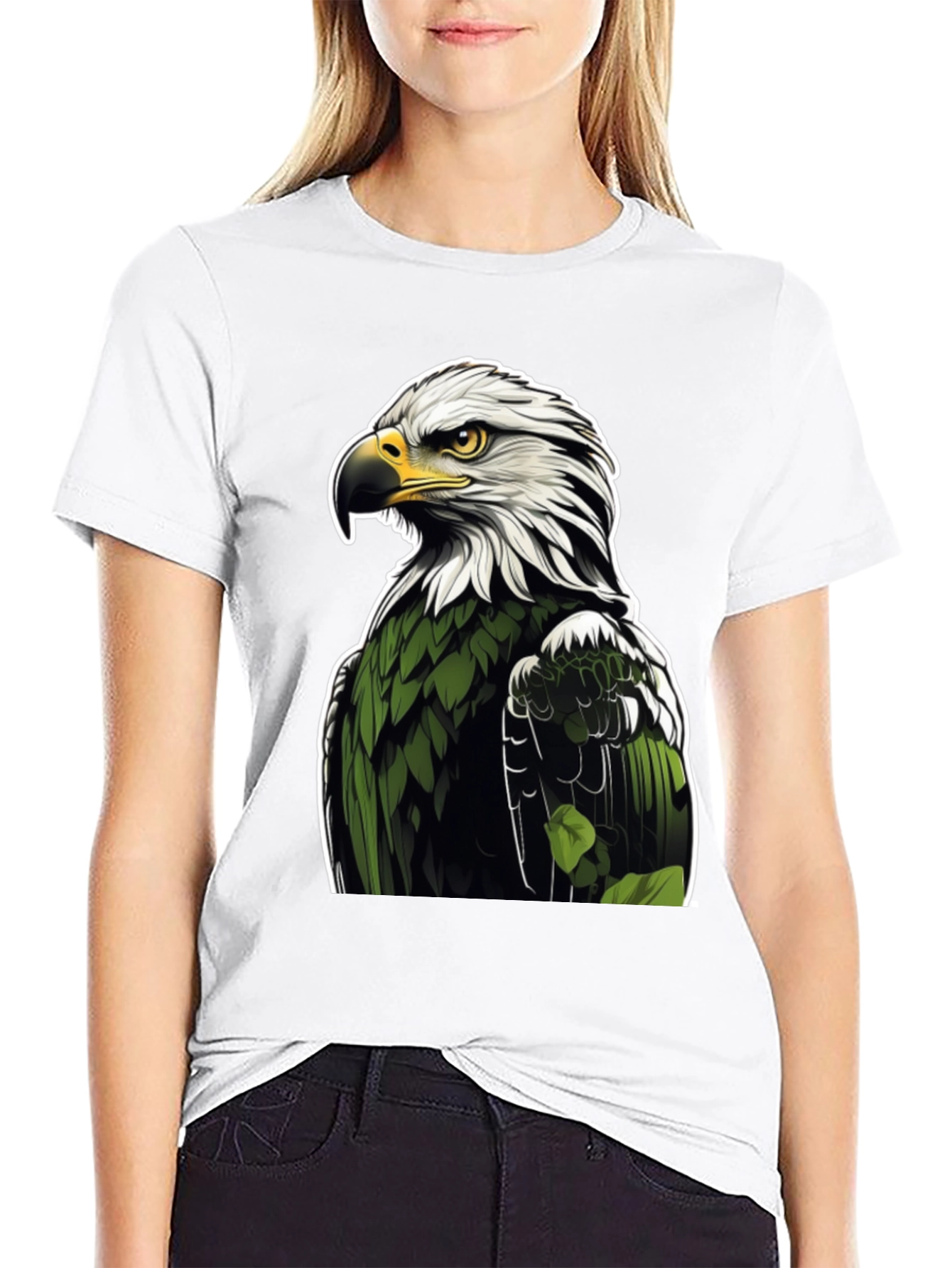 Black Eagle Graphic Print Black T-Shirt view 9