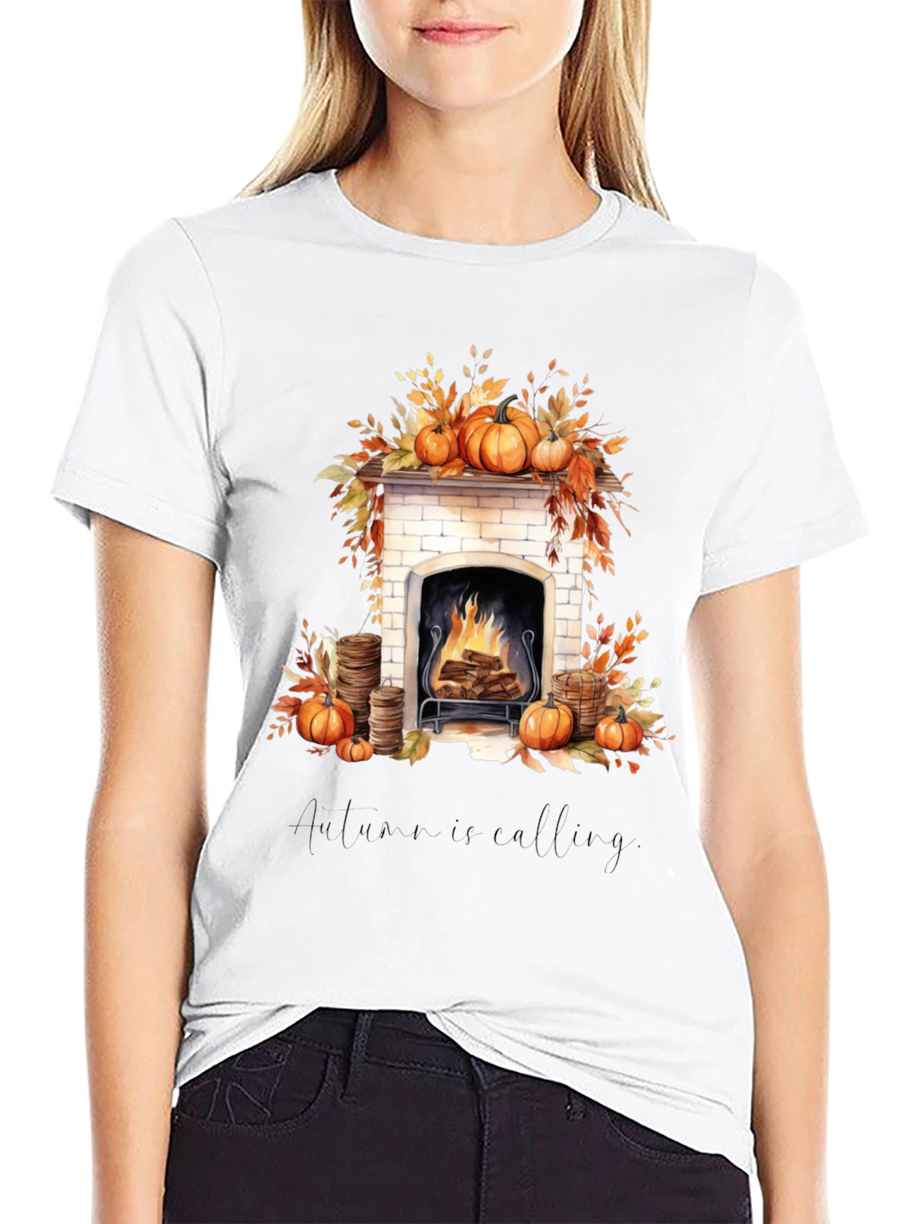 Autumn Calling Black Graphic Tee - 9