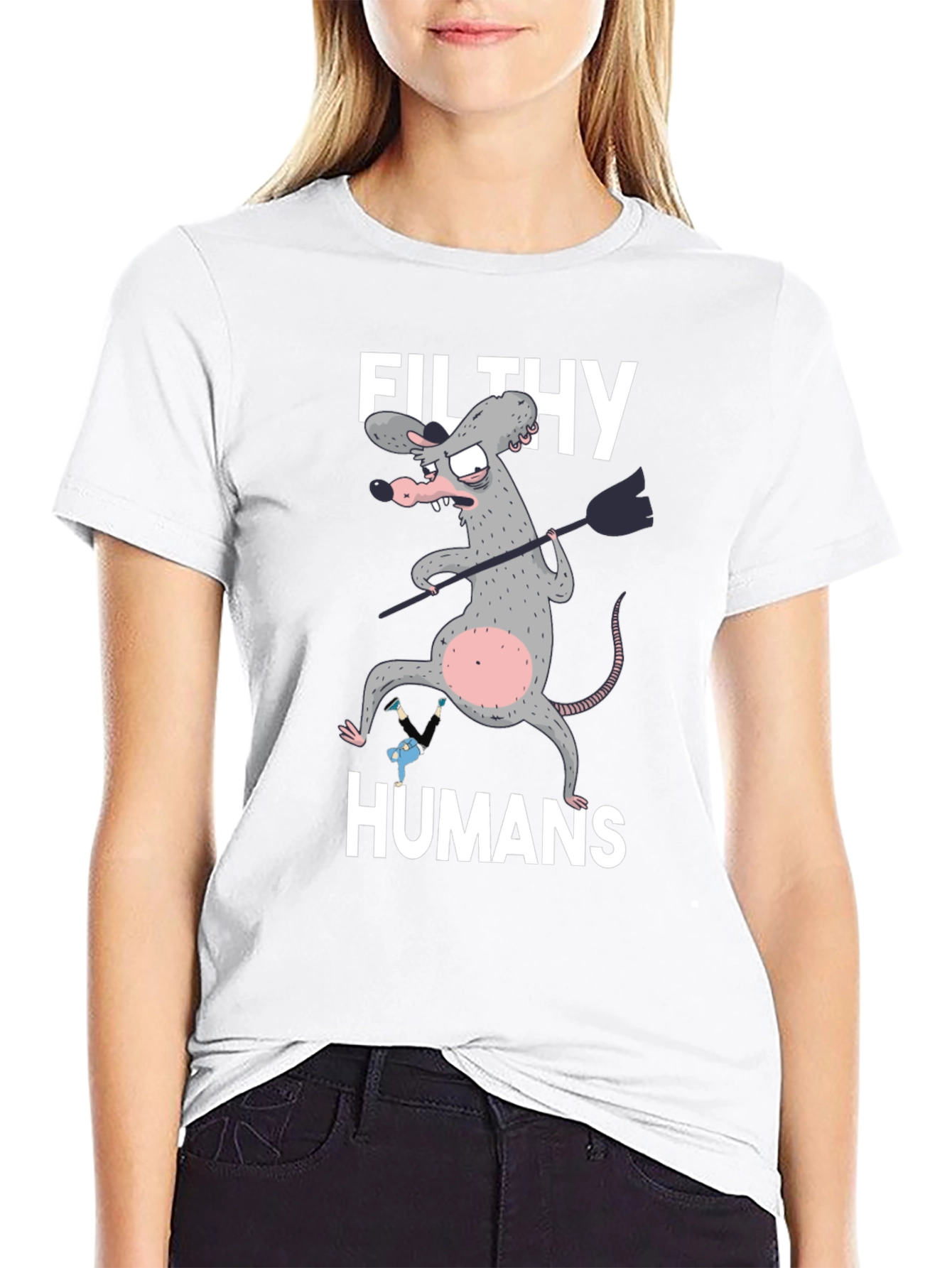 Black Filthy Humans Graphic T-Shirt view 9
