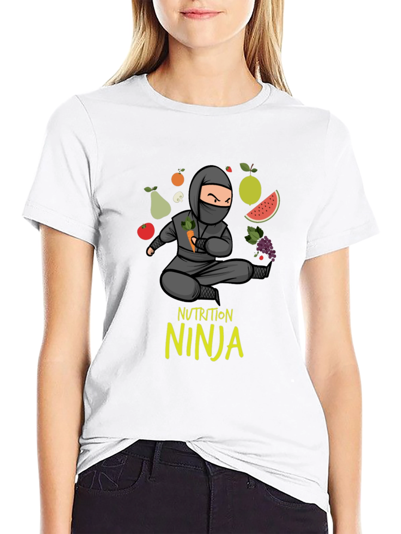 Black Nutrition Ninja T-Shirt - Healthy Eating Tee view 9