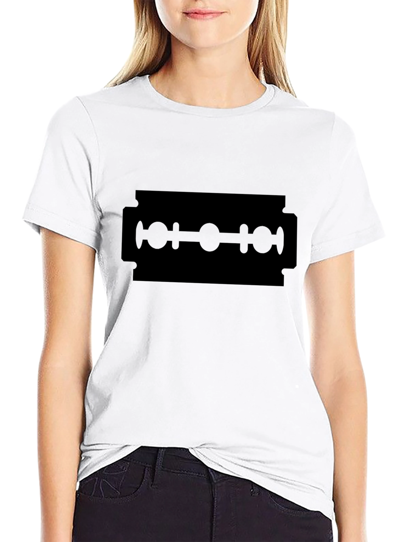Black Black Razor Blade Graphic Tee - Edgy Style view 9