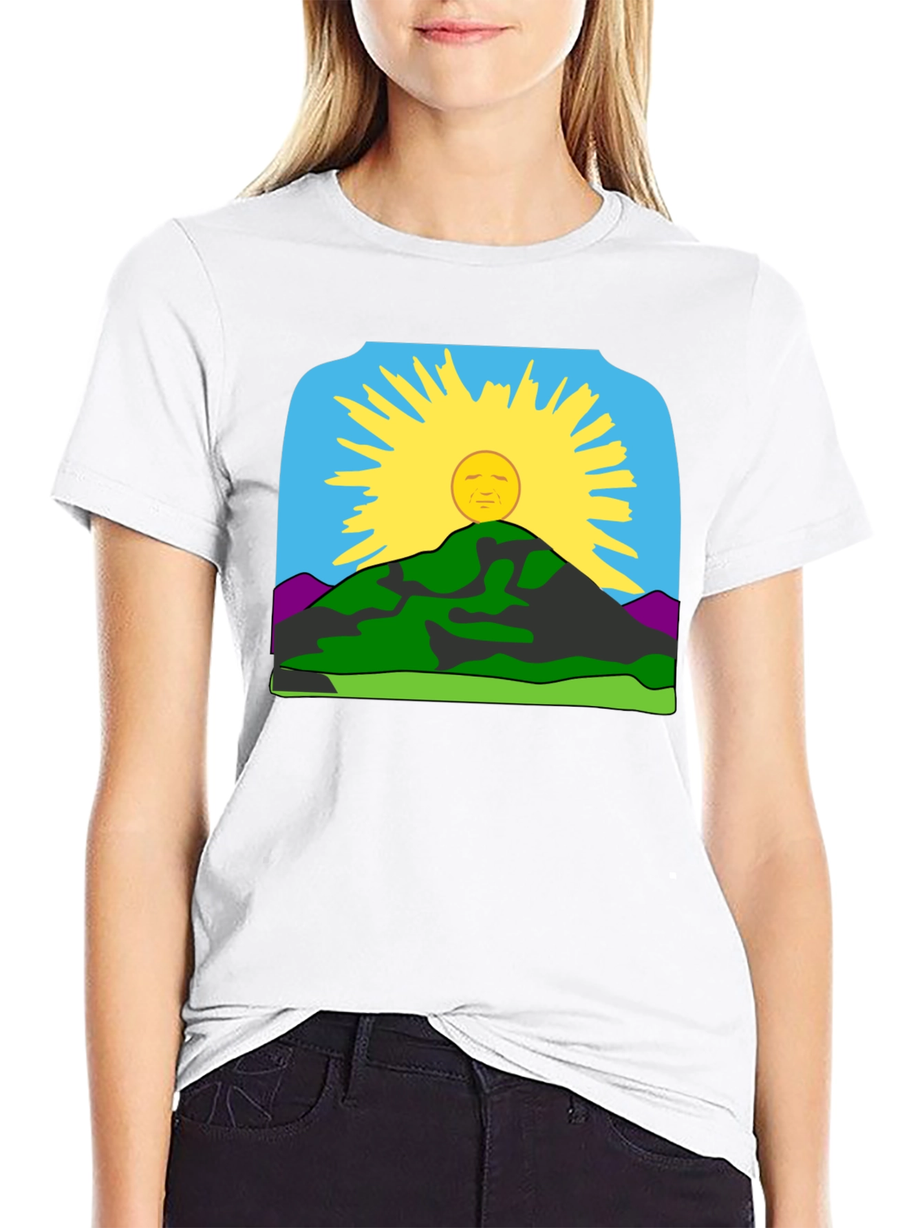 Black Sunrise Mountain Graphic Tee - Black Casual Shirt view 9