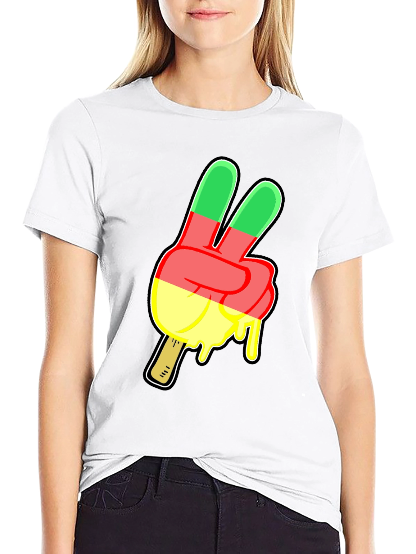 Black Peace Sign Ice Cream T-Shirt view 9