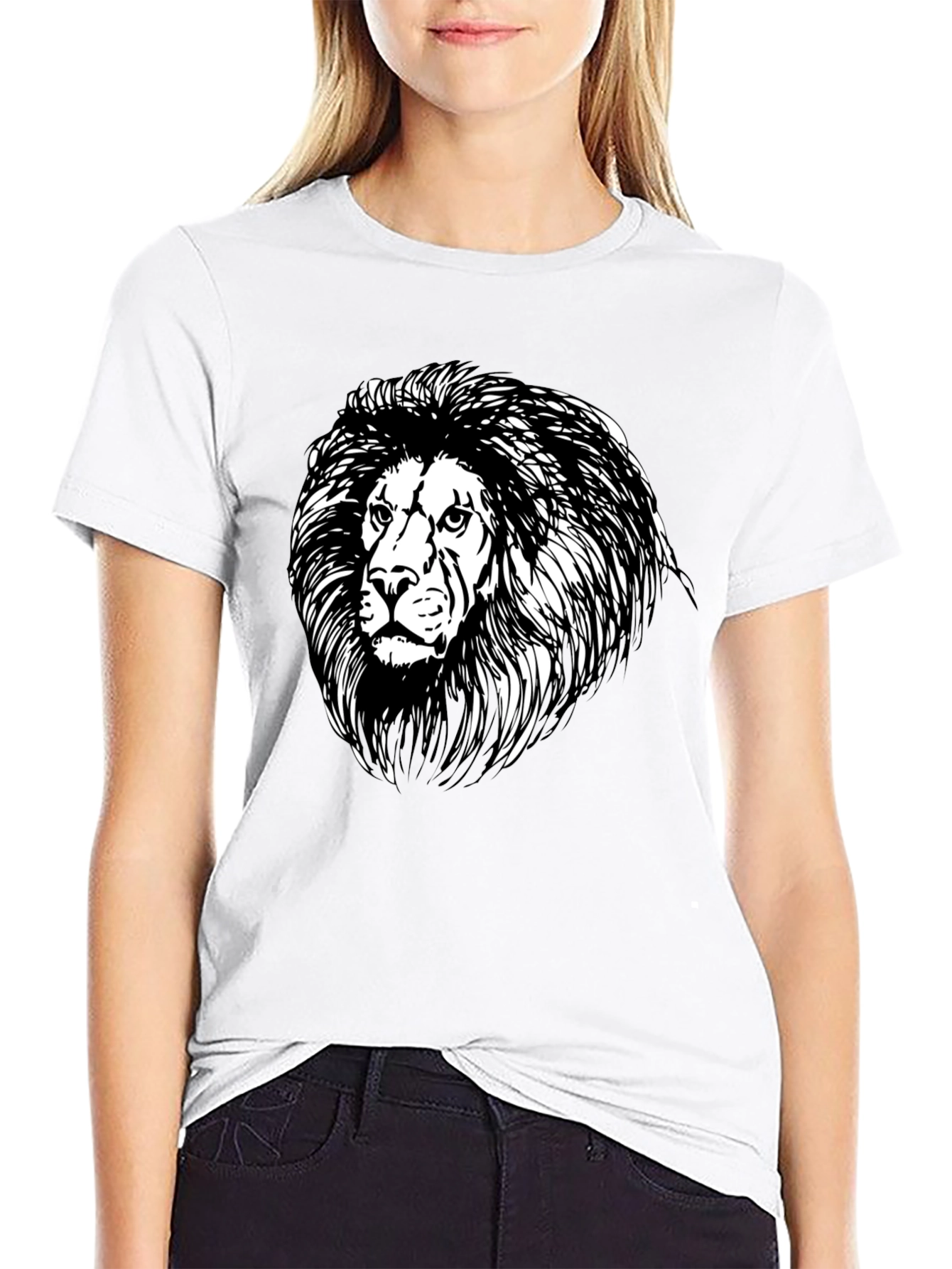 Black Lion Graphic Black Tee - Classic Style view 9