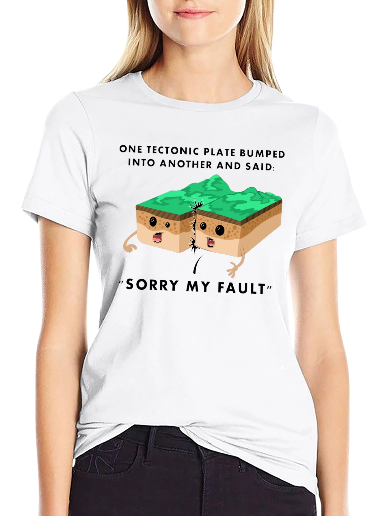 Black Tectonic Plate Humor T-Shirt, Geology Pun Tee view 9