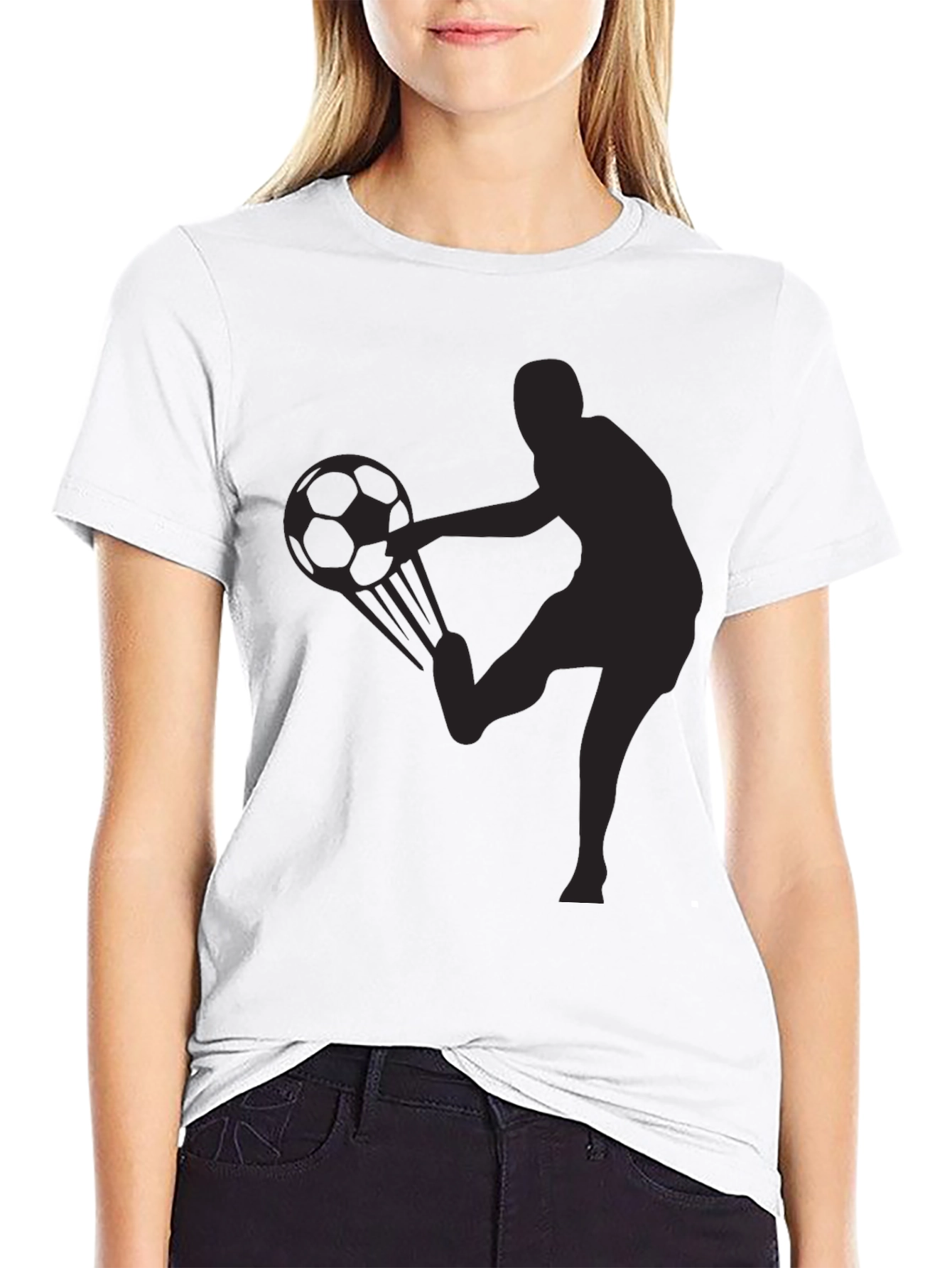 Black Soccer Kick T-Shirt - Black Graphic Tee view 9