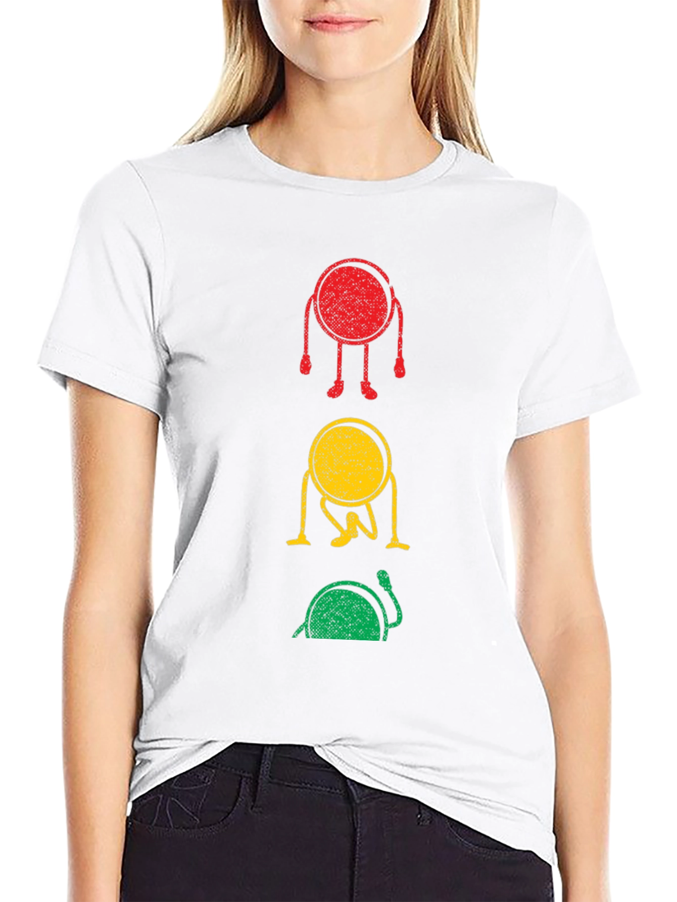 Funny Traffic Light Graphic Tee - Black - 9