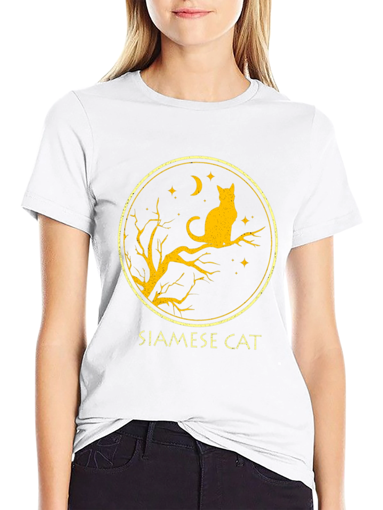 Black Siamese Cat T-Shirt - Black view 9