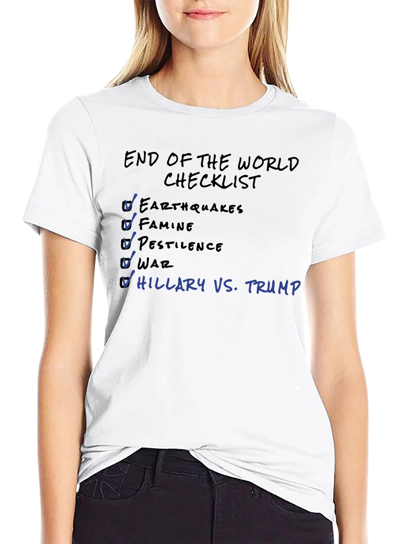 Black End of The World Checklist T-Shirt view 9