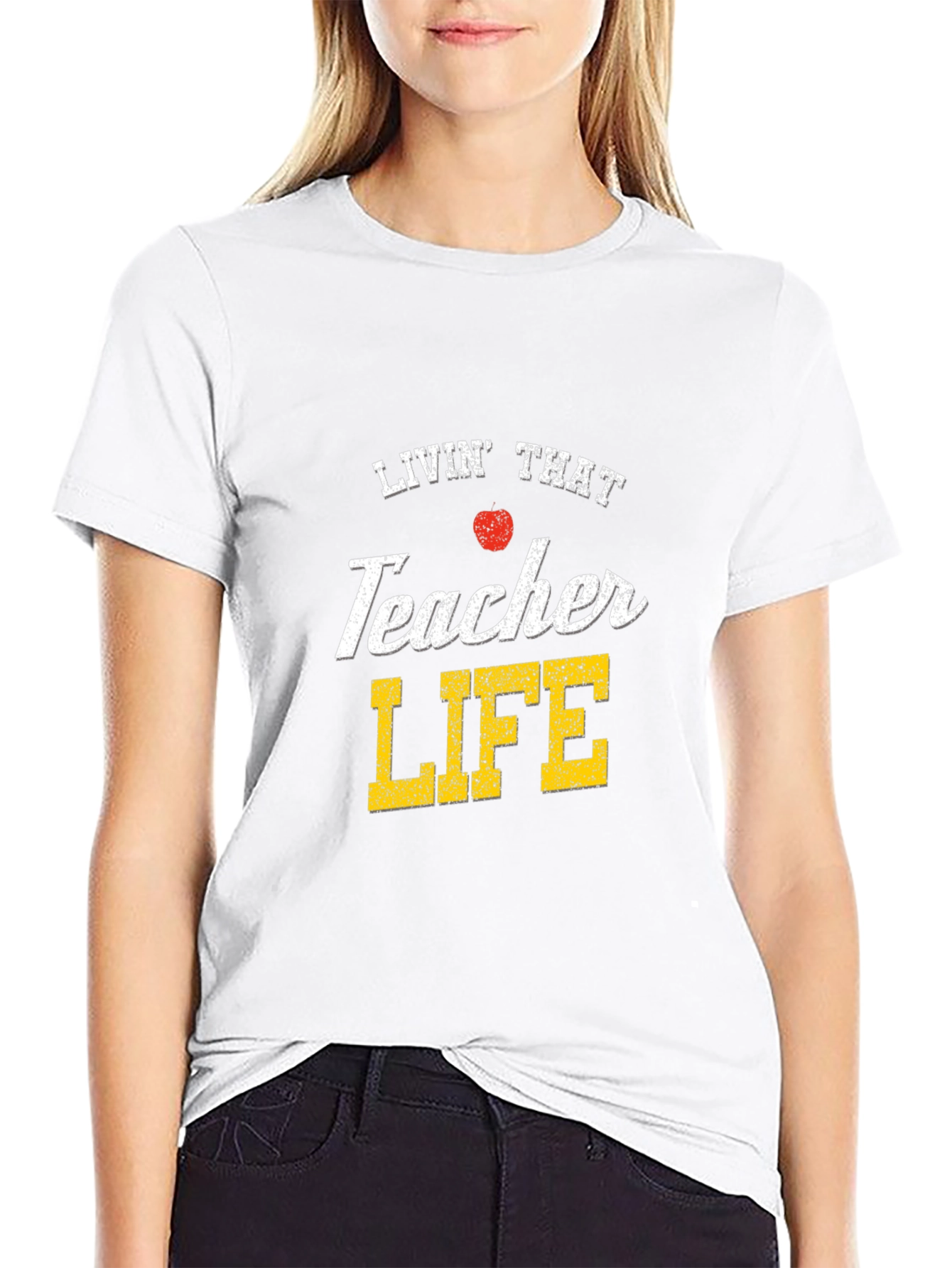 Black Livin' That Teacher Life T-Shirt view 9
