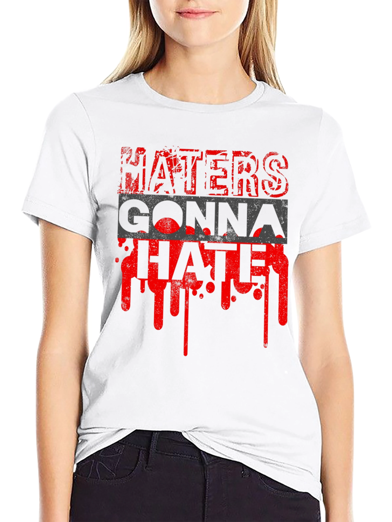 Black Haters Gonna Hate Graphic Tee - Men's Black T-Shirt view 9