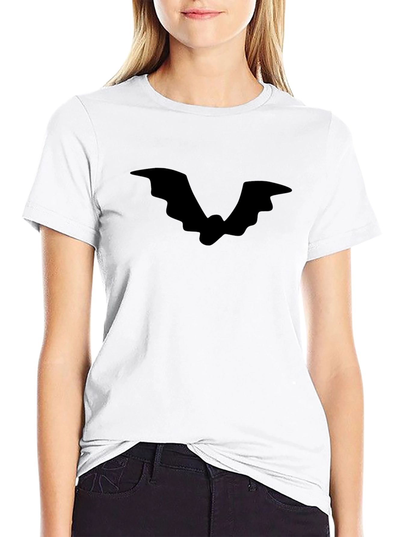 Black Black Bat Graphic Tee - Halloween Style view 9