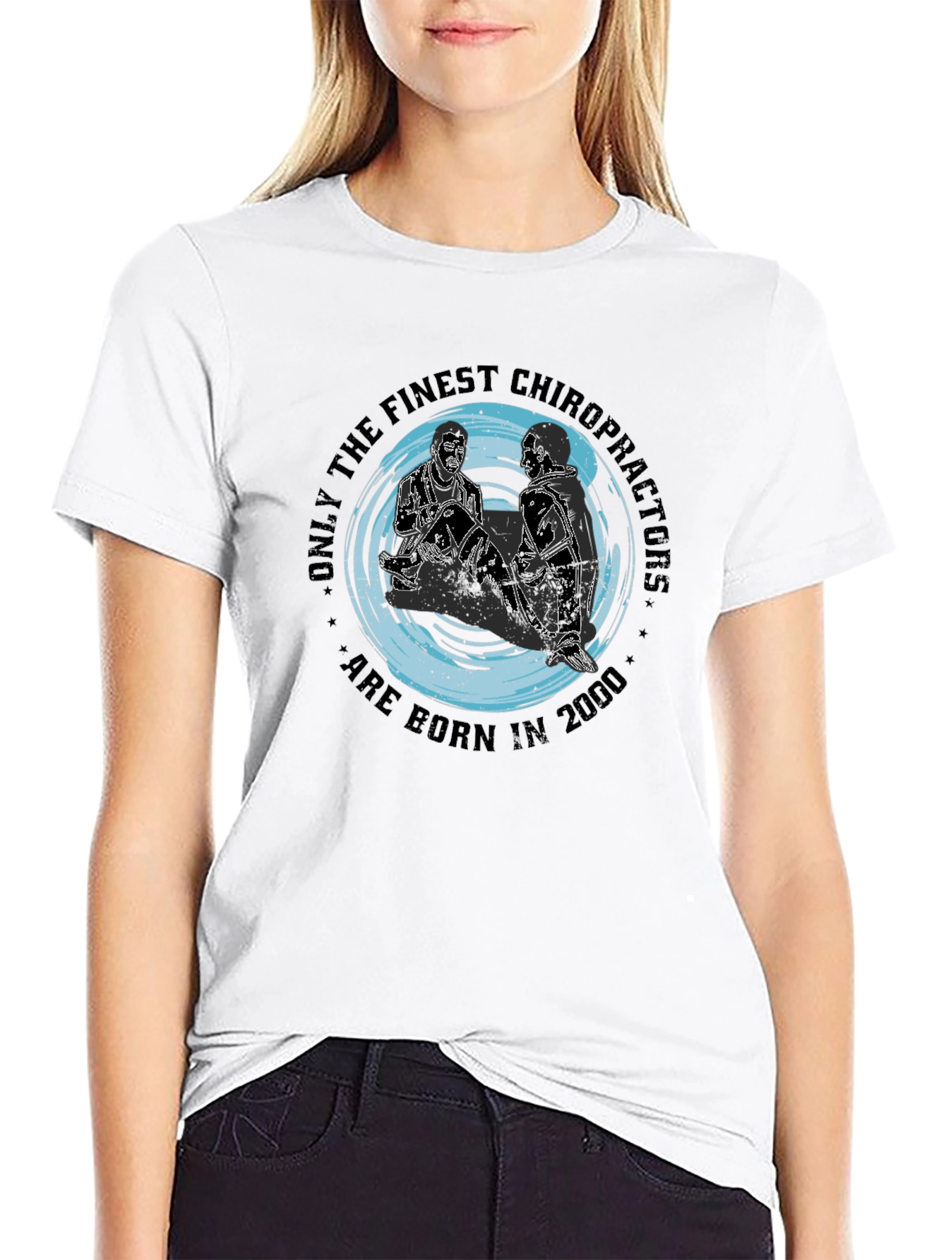 Black Finest Chiropractors Born in 2000 T-Shirt view 9